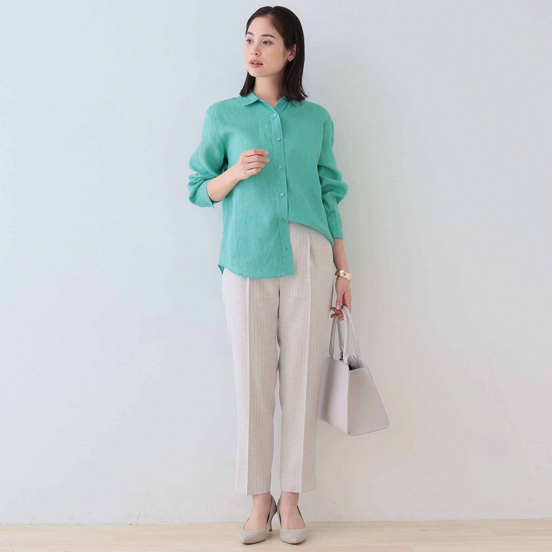 INDIVI「【毎年人気！／フレンチリネン】ベーシックシャツ」|シャツ・ブラウス|