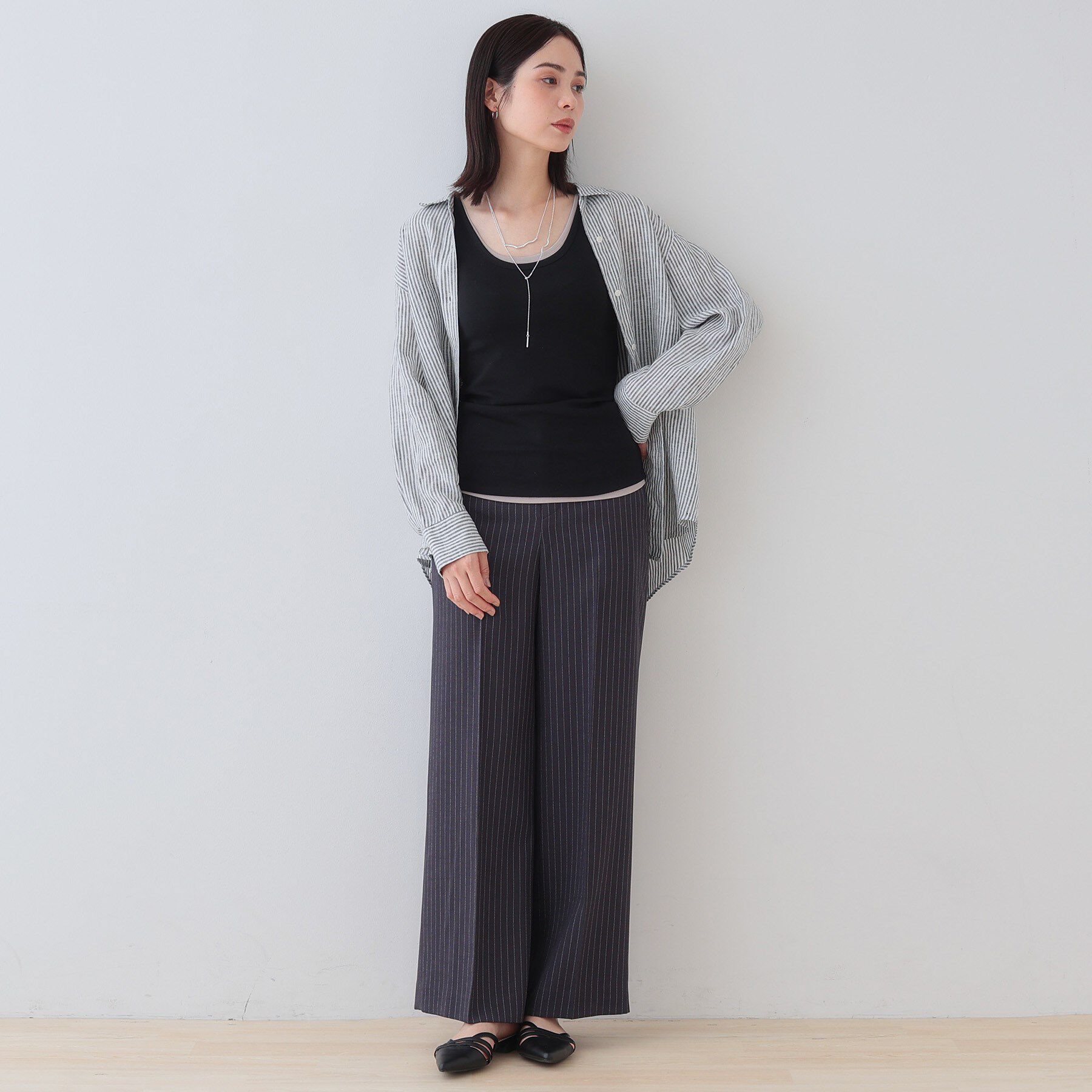 INDIVI「【毎年人気！／フレンチリネン】ベーシックシャツ」|シャツ・ブラウス|