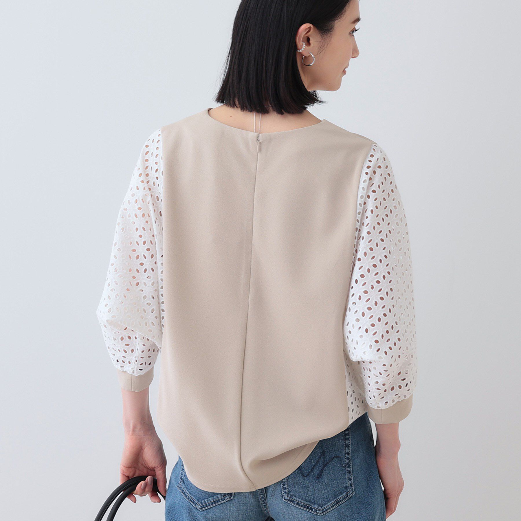 INDIVI「【洗える／体型カバー】レースコンビトップス」|Tシャツ・カットソー|