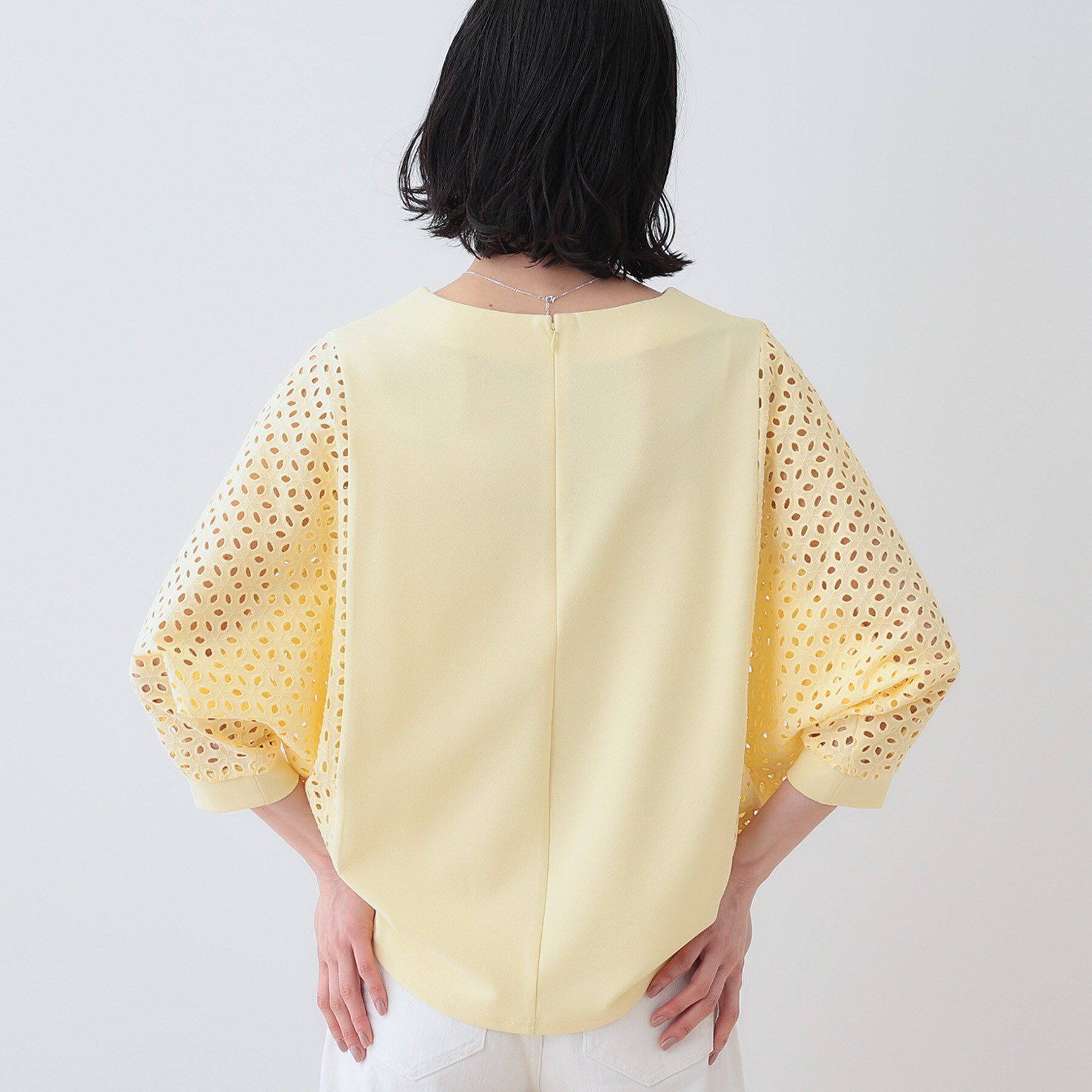 INDIVI「【洗える／体型カバー】レースコンビトップス」|Tシャツ・カットソー|