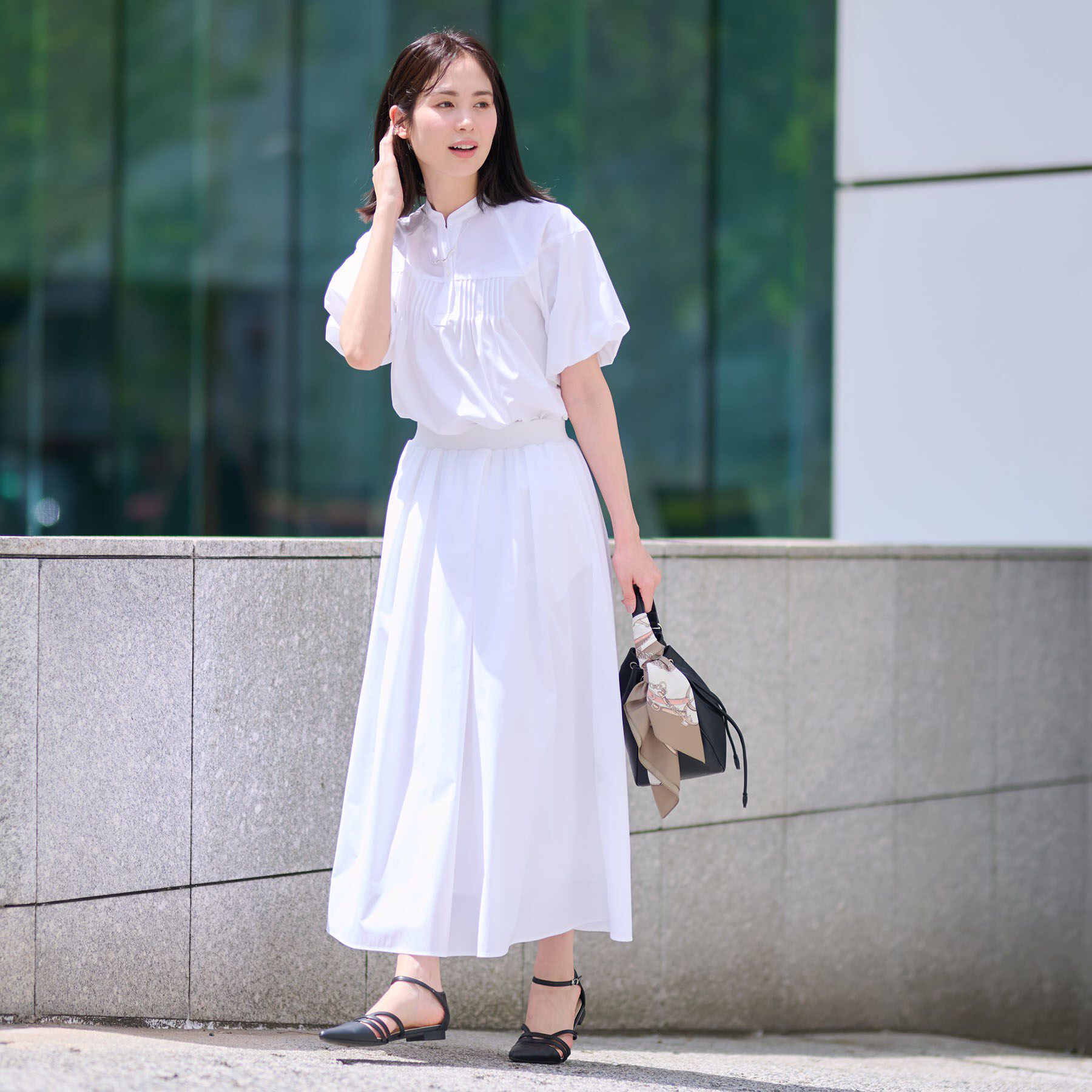 INDIVI「【通気性◎撥水／UV／SETUP可能】アクティブブラウス」|シャツ・ブラウス|