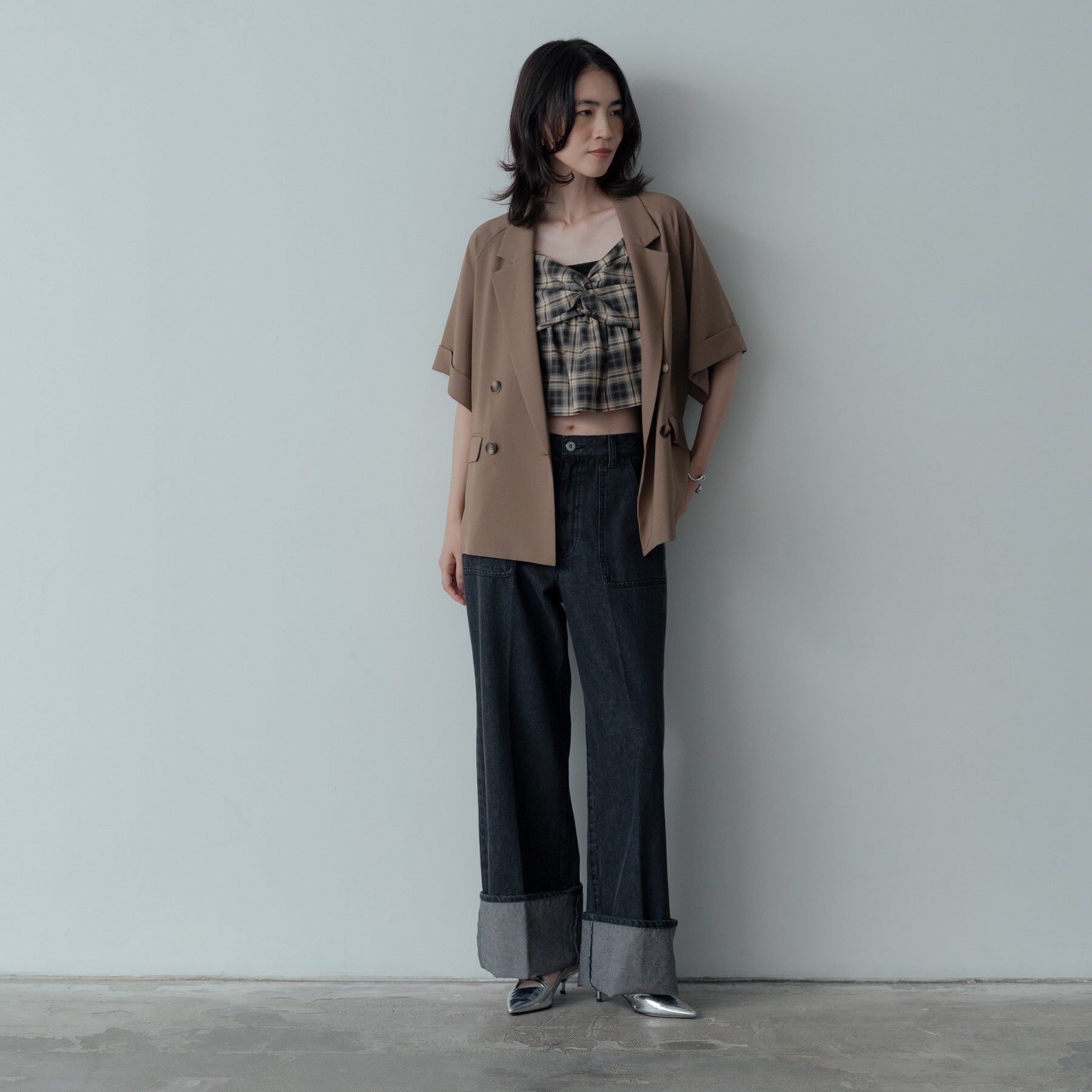 GALLEST「【セットアップ対応】イージーダブルブレスト半袖ジャケット」|テーラードジャケット|