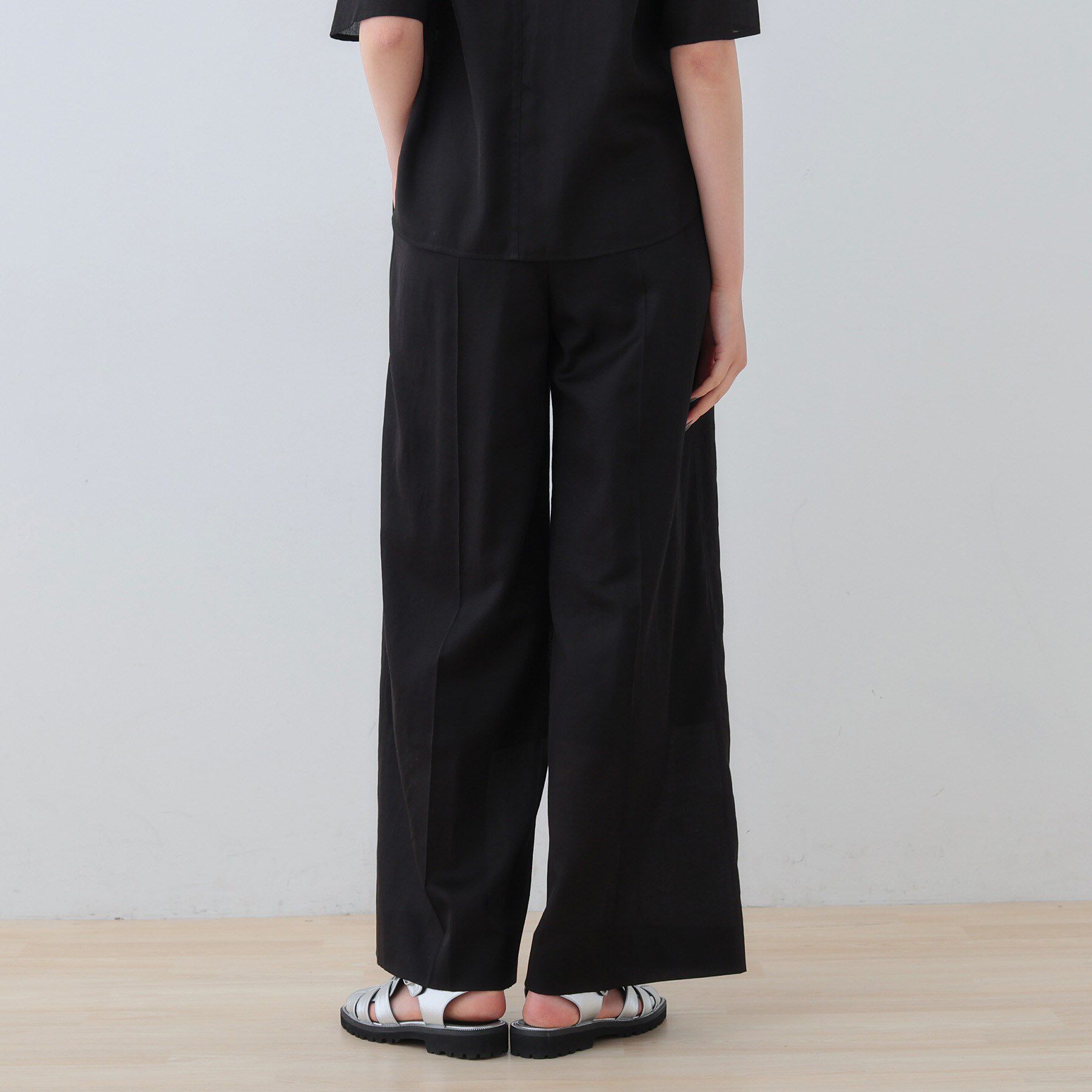 INDIVI「【日本製／SETUP可能】ガーゼ素材ワイドパンツ」|その他|