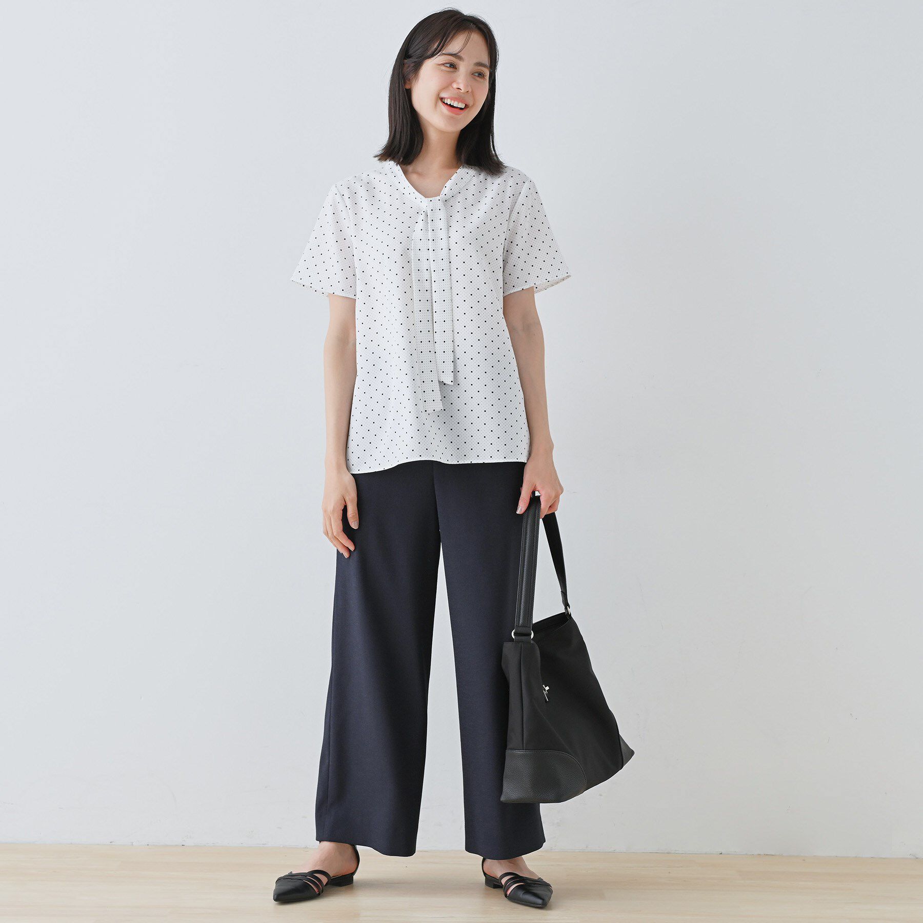 INDIVI「【通勤／きれいめ】柄ボウタイブラウス」|シャツ・ブラウス|