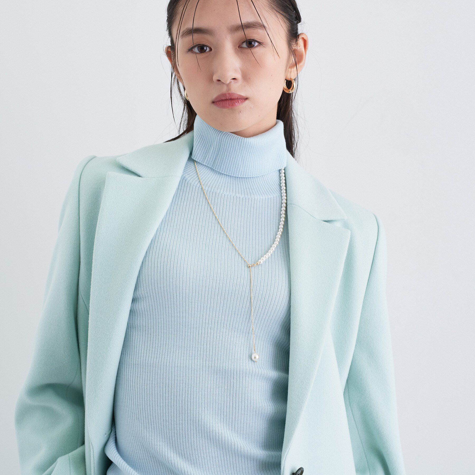 INDIVI「パール調バイカラーネックレス」|ネックレス|