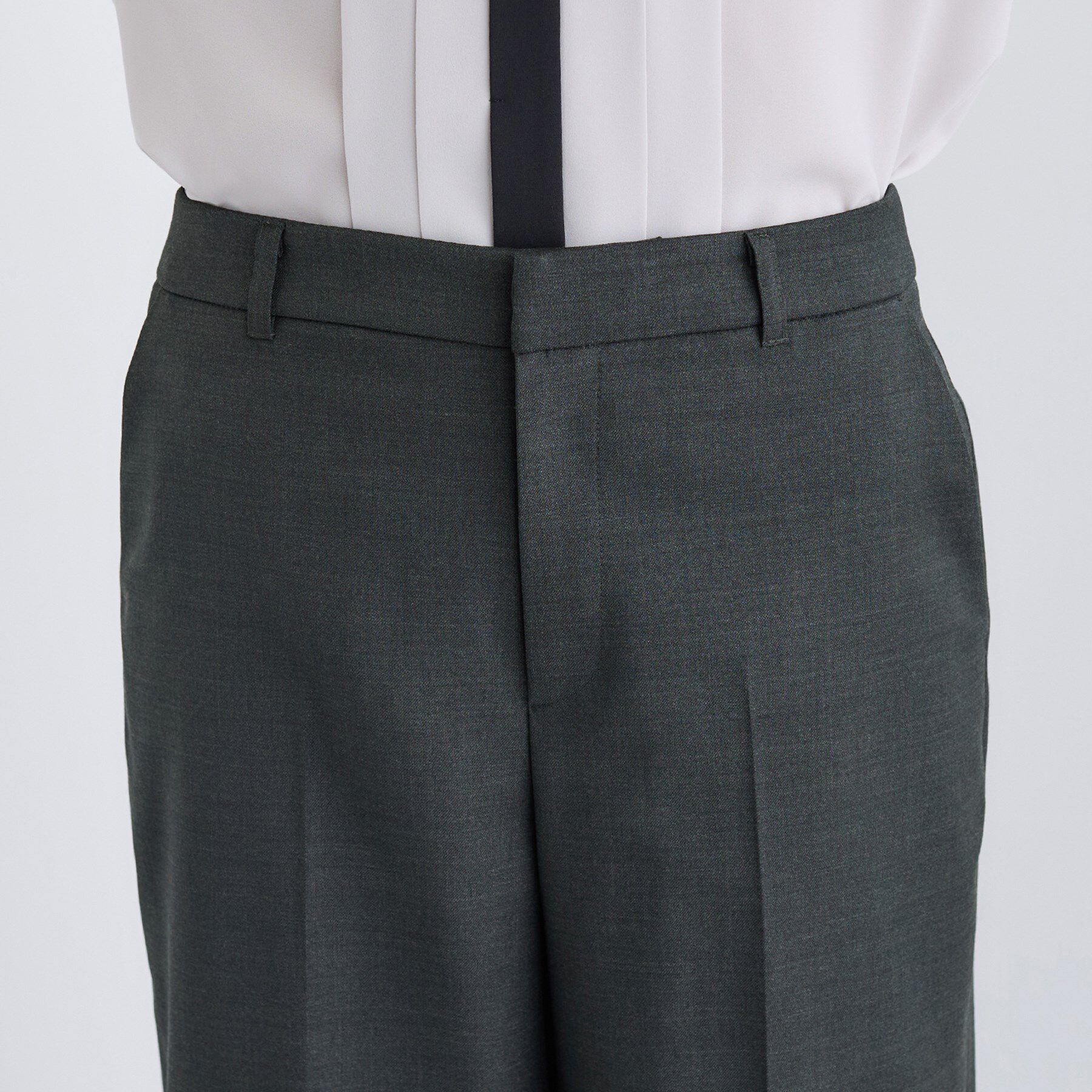 INDIVI「【日本製／スーツ／通勤】シルクウールストレッチ ワイドパンツ」|スーツ|