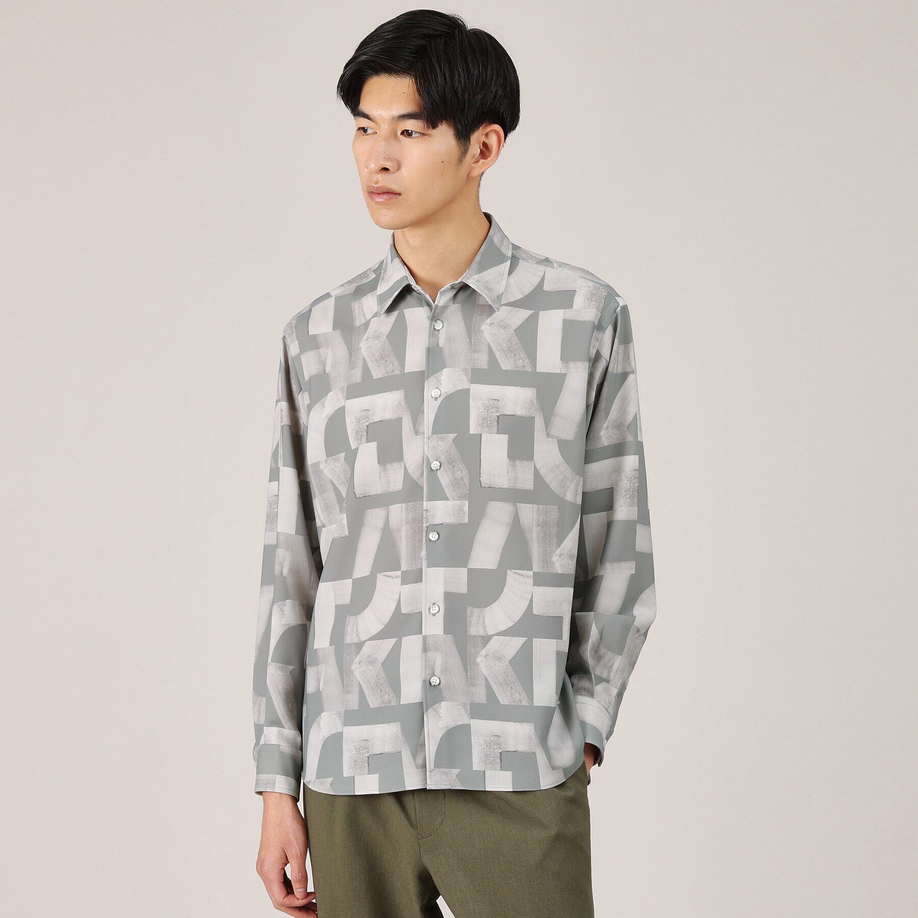 TAKEO KIKUCHI「【Made in JAPAN】スライドパズル柄 シャツ」|シャツ・ブラウス|グレー(112)