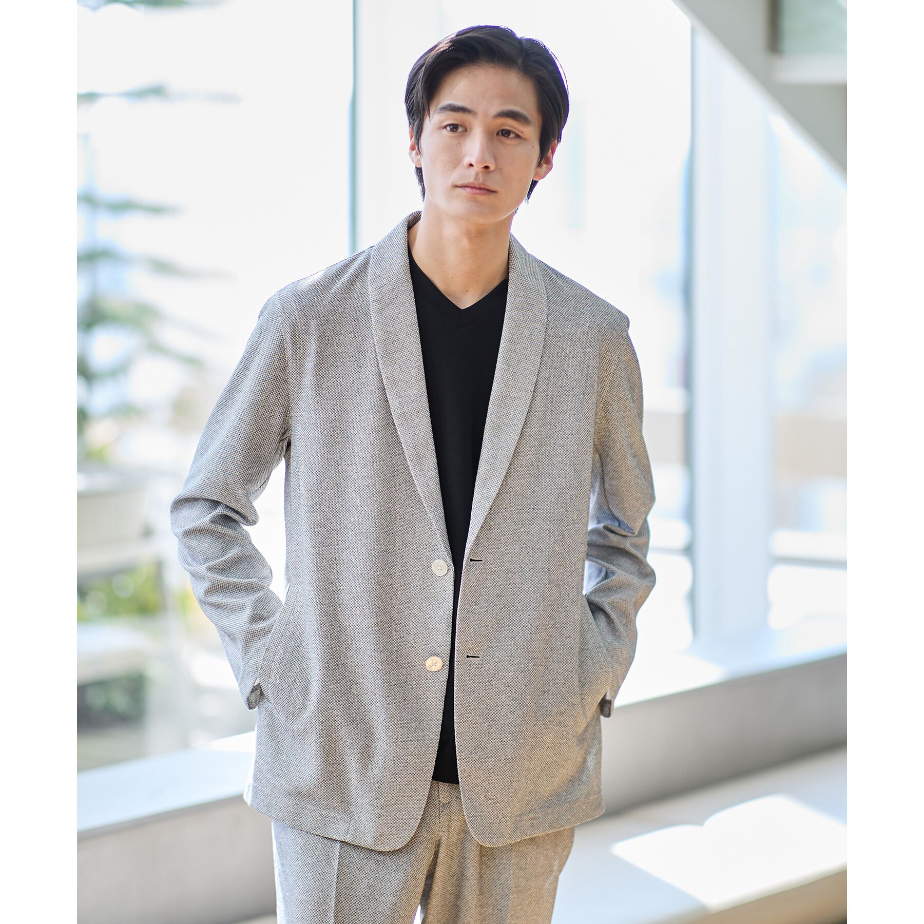 TAKEO KIKUCHI「【抗菌防臭】尾州リネンブレンド ドビーメッシュ カーディガン」|カーディガン|