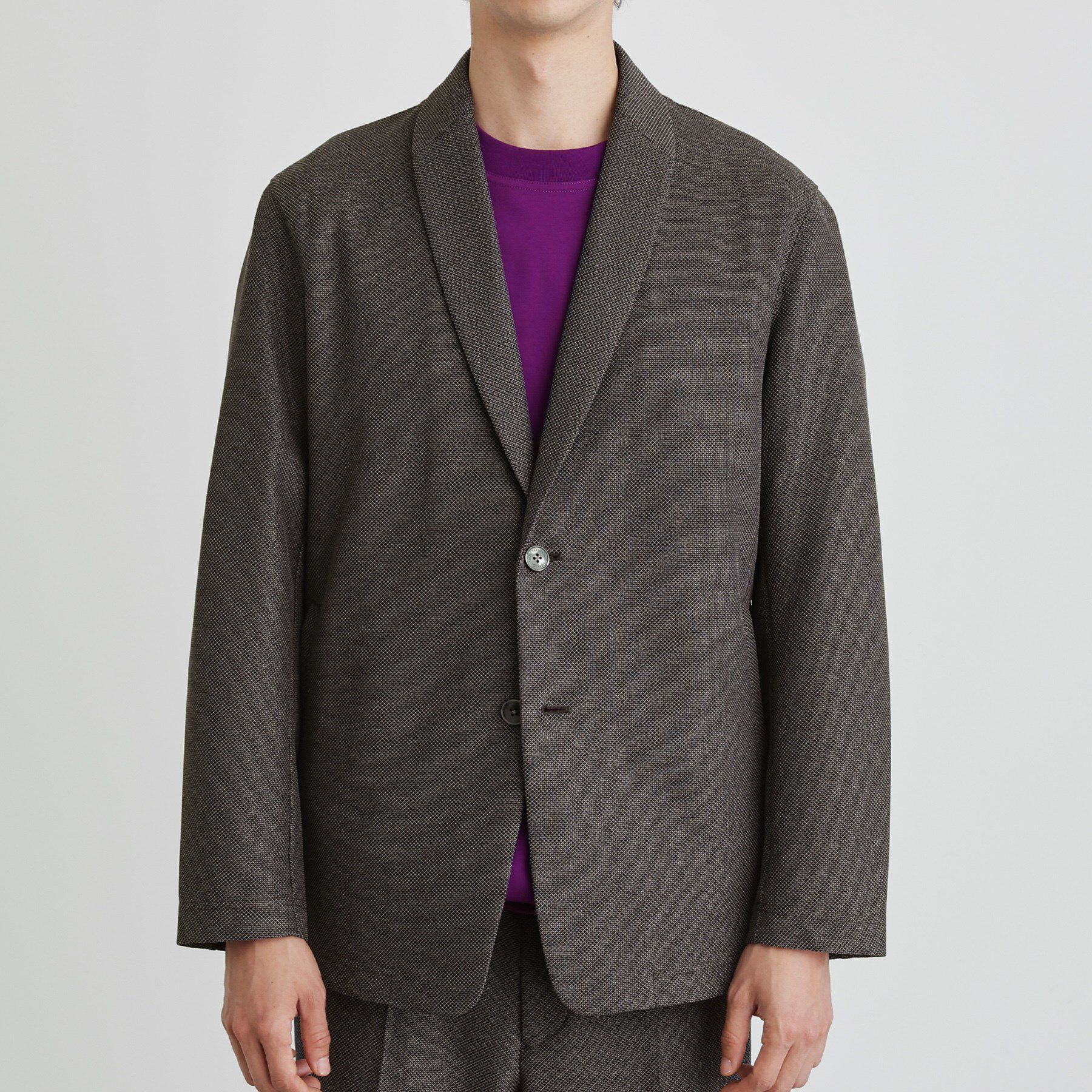 TAKEO KIKUCHI「【尾州織】後染め ドビーメッシュ ショール羽織り」|カーディガン|