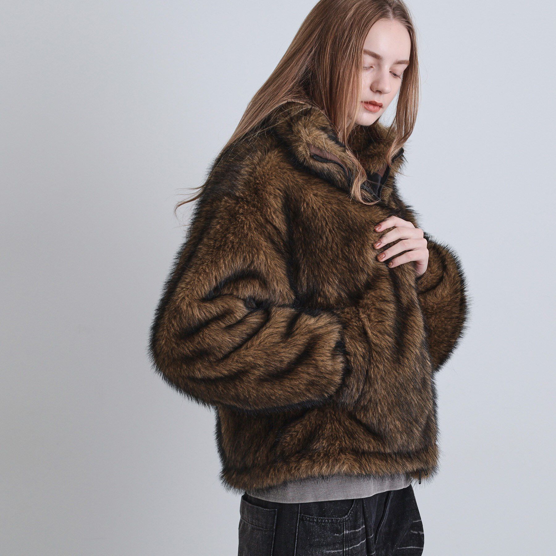 tk.TAKEO KIKUCHI「ミックスフェイクファーブルゾン」|ブルゾン・スタジャン|