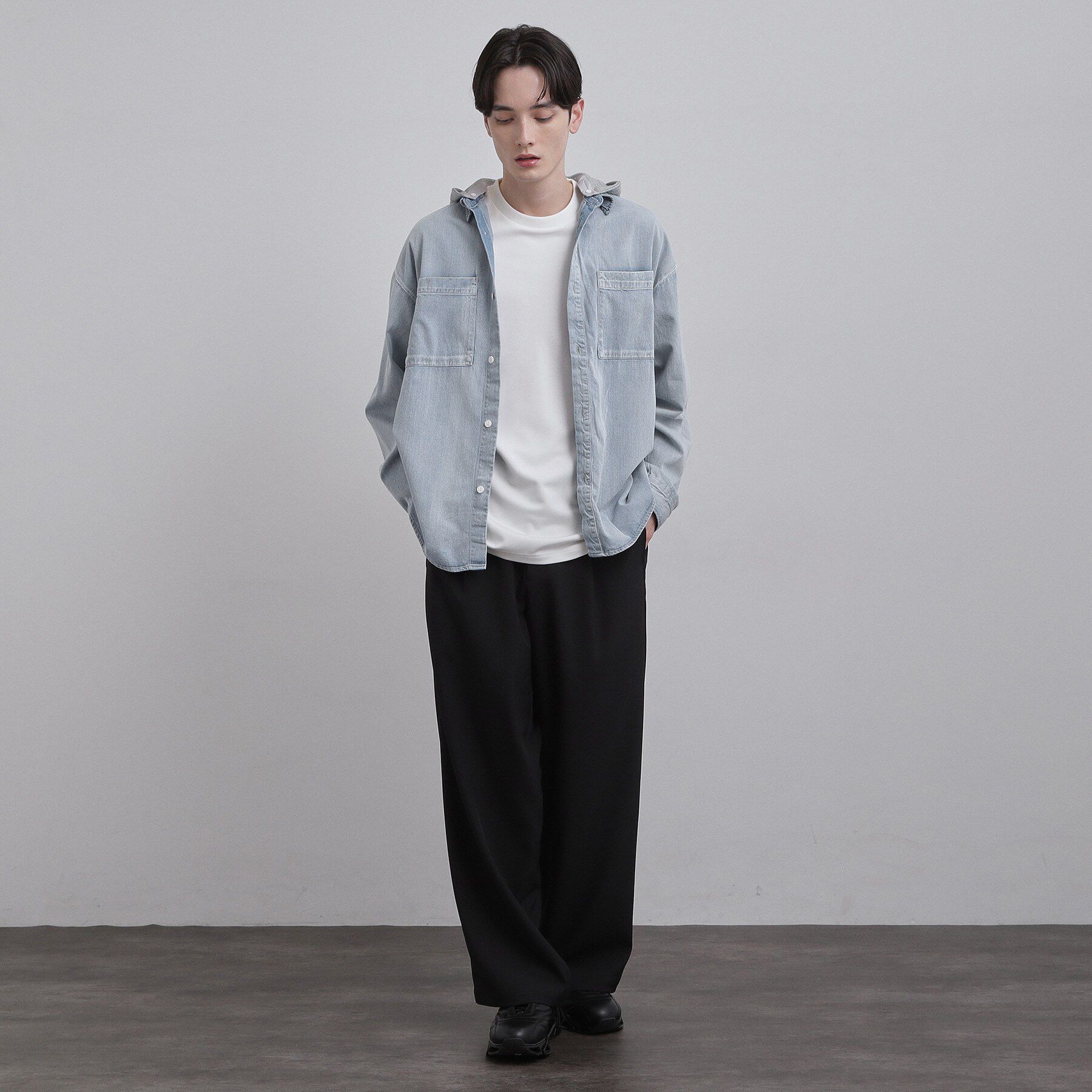 tk.TAKEO KIKUCHI「【2WAY】フード付デニムシャツ」|シャツ・ブラウス|