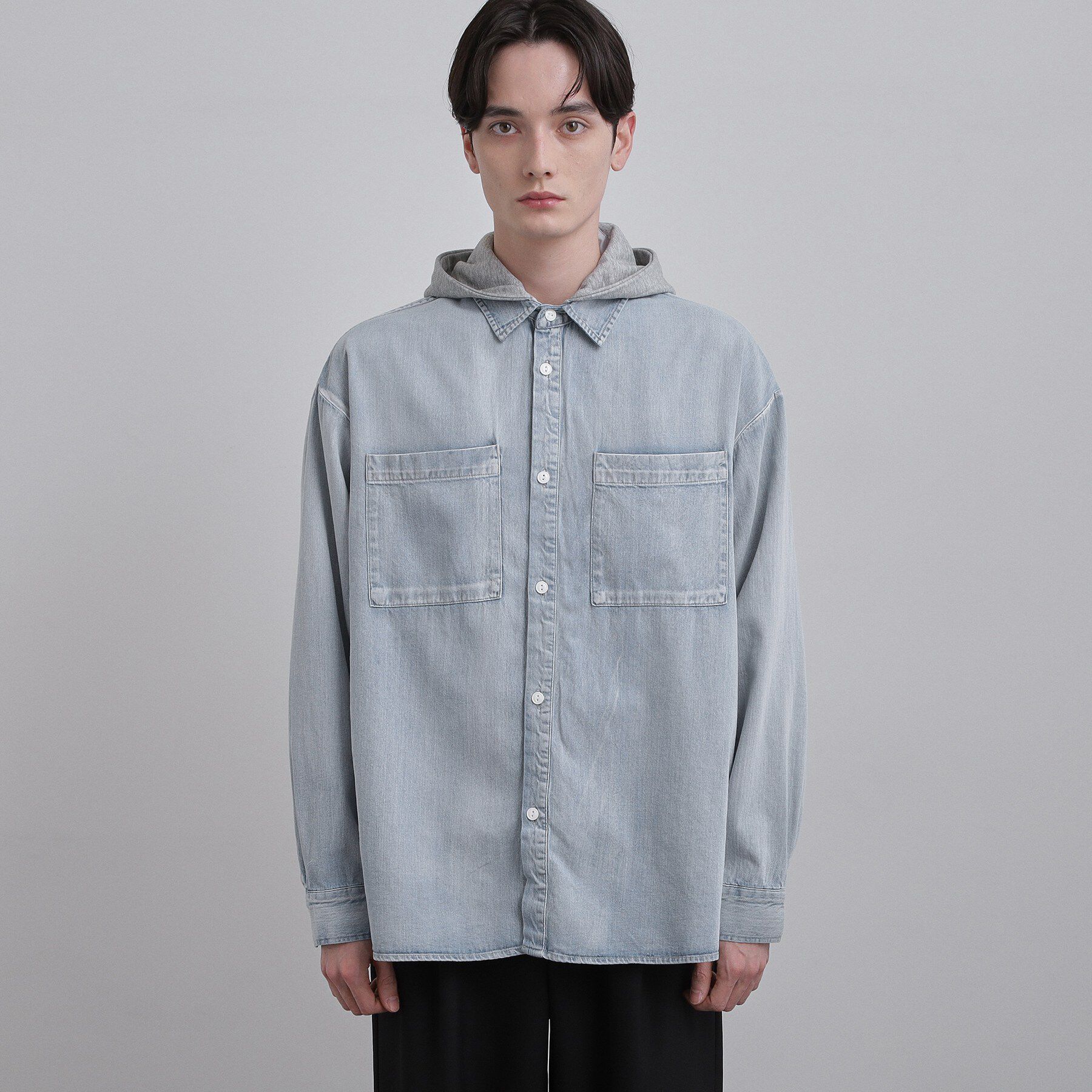 tk.TAKEO KIKUCHI「【2WAY】フード付デニムシャツ」|シャツ・ブラウス|