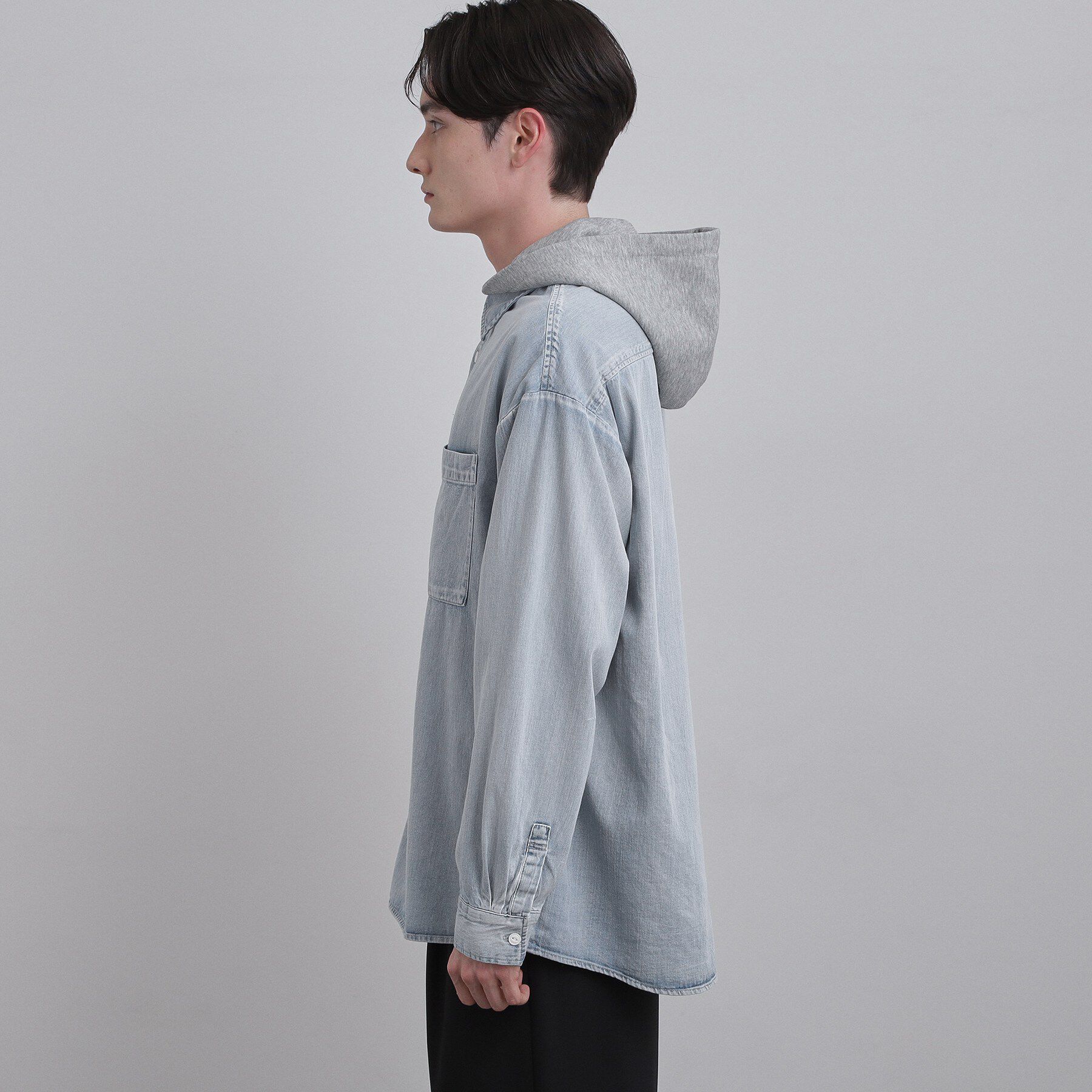 tk.TAKEO KIKUCHI「【2WAY】フード付デニムシャツ」|シャツ・ブラウス|