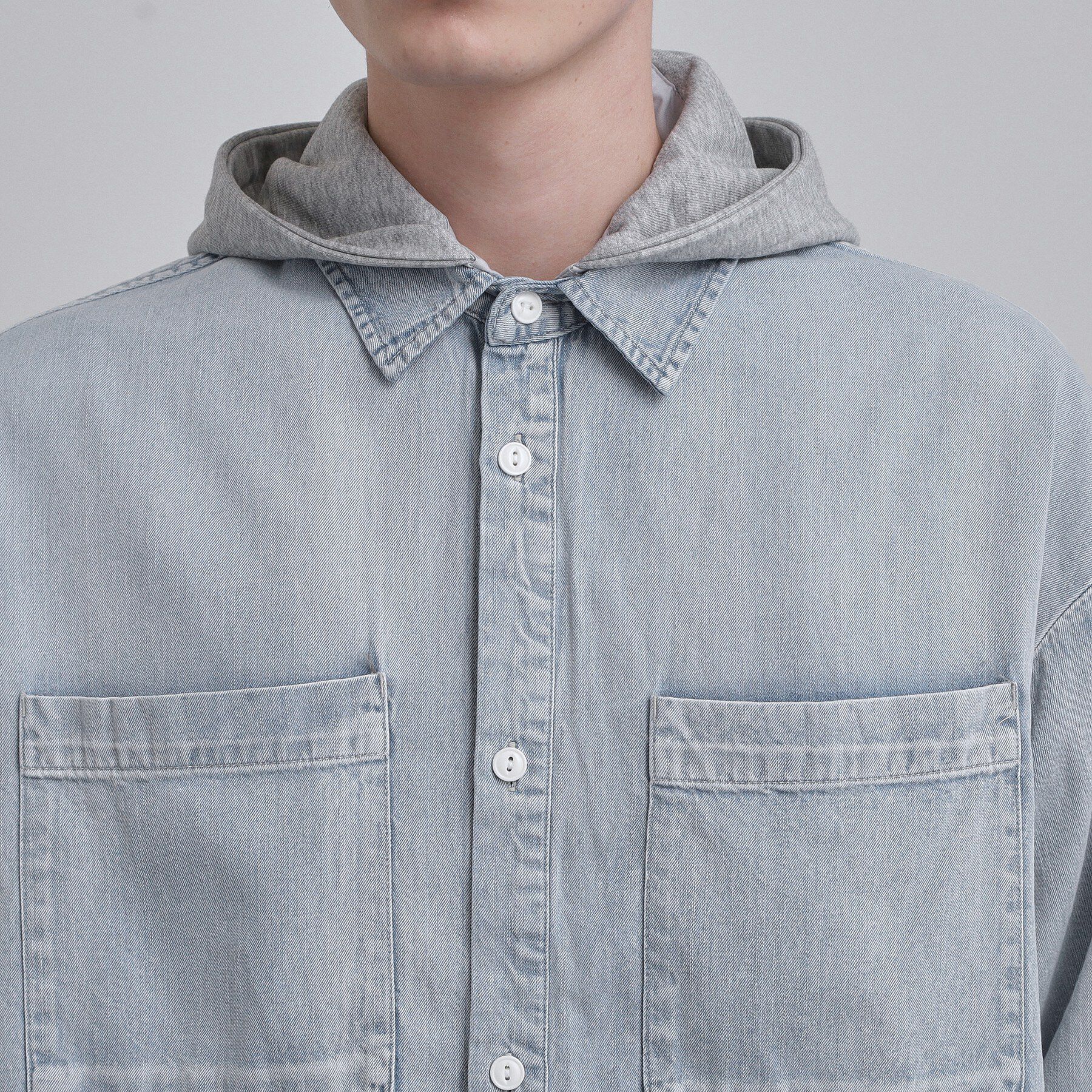 tk.TAKEO KIKUCHI「【2WAY】フード付デニムシャツ」|シャツ・ブラウス|