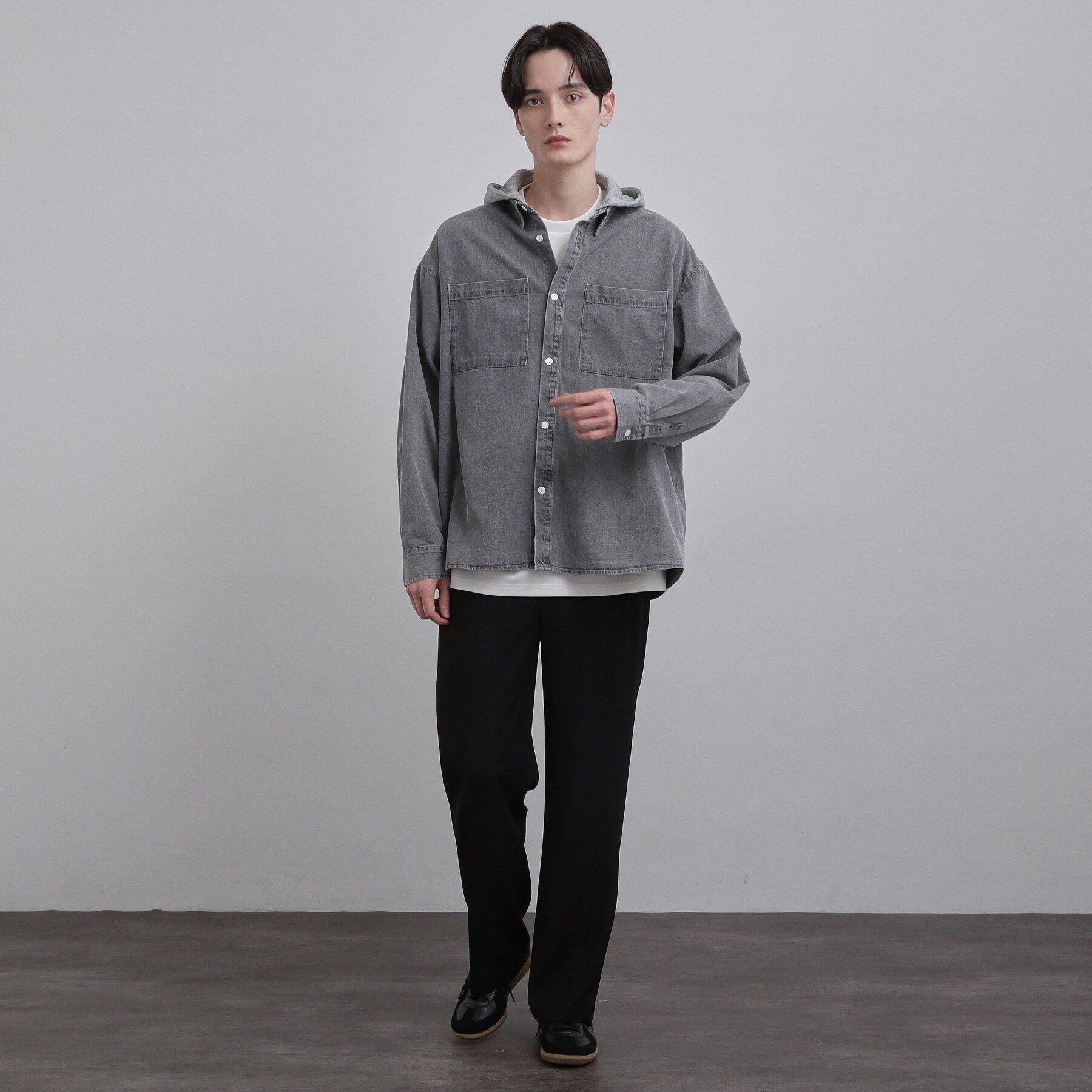 tk.TAKEO KIKUCHI「【2WAY】フード付デニムシャツ」|シャツ・ブラウス|