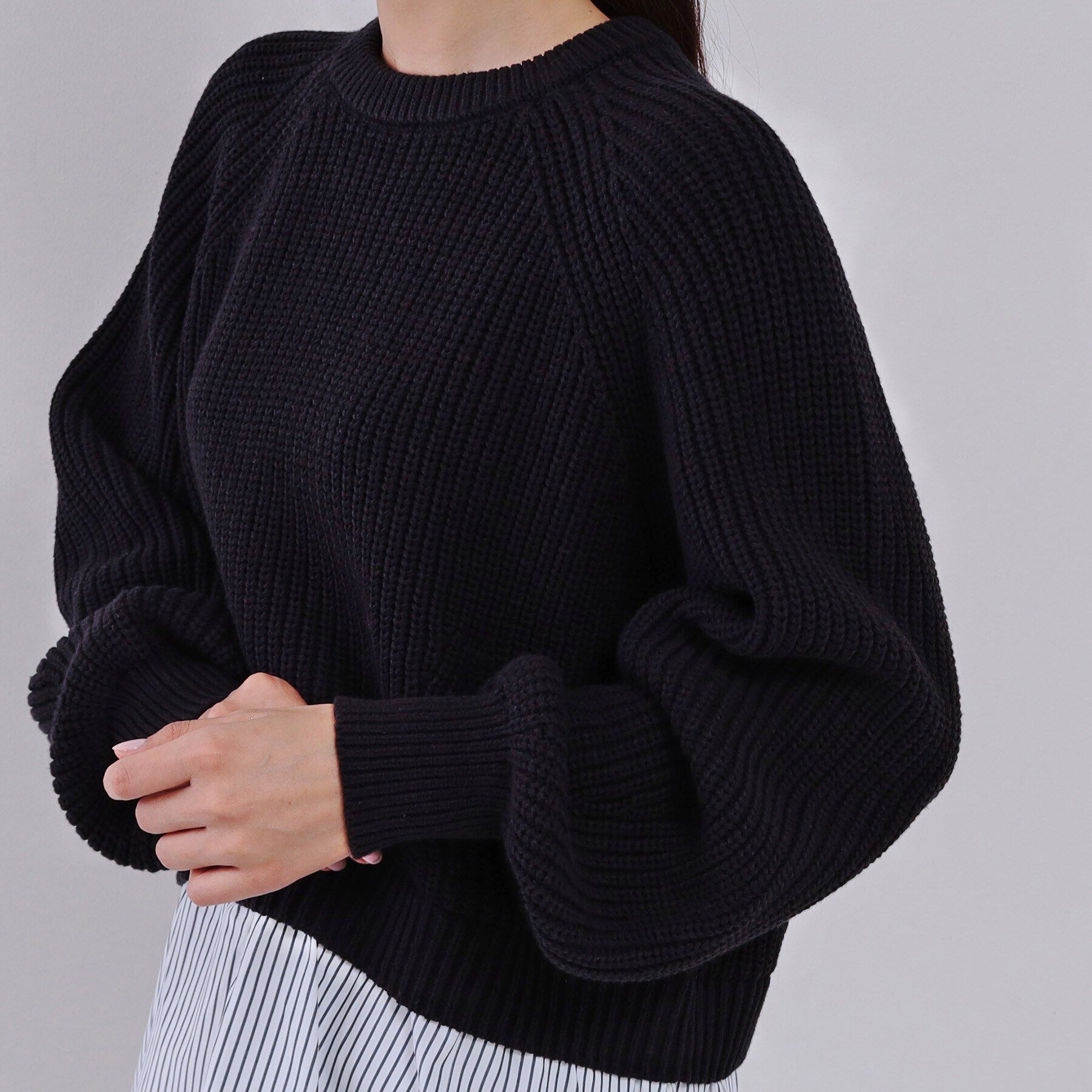 OPAQUE.CLIP「レイヤード風ミドルゲージニット【洗濯機洗い可】」|ニット・セーター|