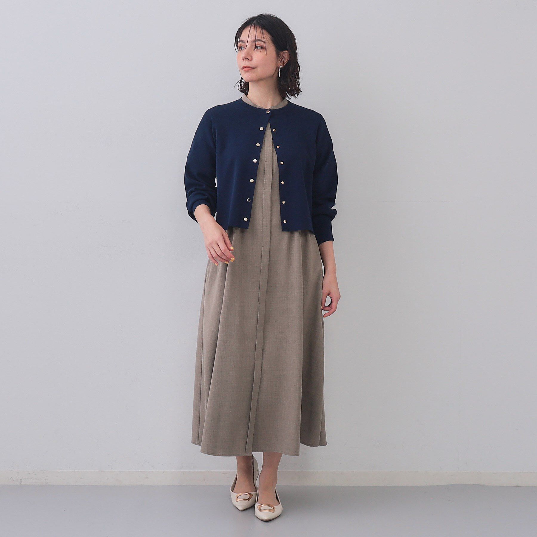 OPAQUE.CLIP「スナップボタンショートニットカーディガン【洗濯機洗い可/抗ピル】」|カーディガン|