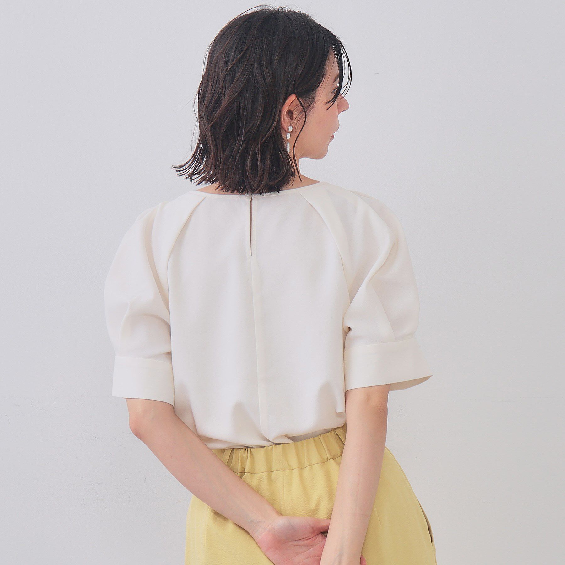 OPAQUE.CLIP「タックボリュームスリーブブラウス【洗濯機洗い可】」|シャツ・ブラウス|