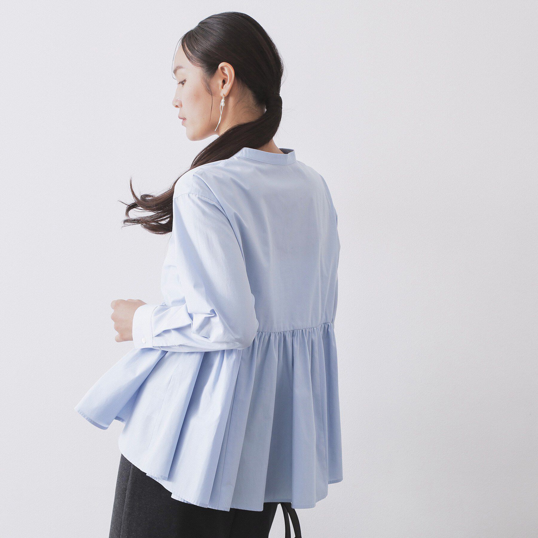 OPAQUE.CLIP「ペプラムシャツ【洗濯機OK】」|シャツ・ブラウス|