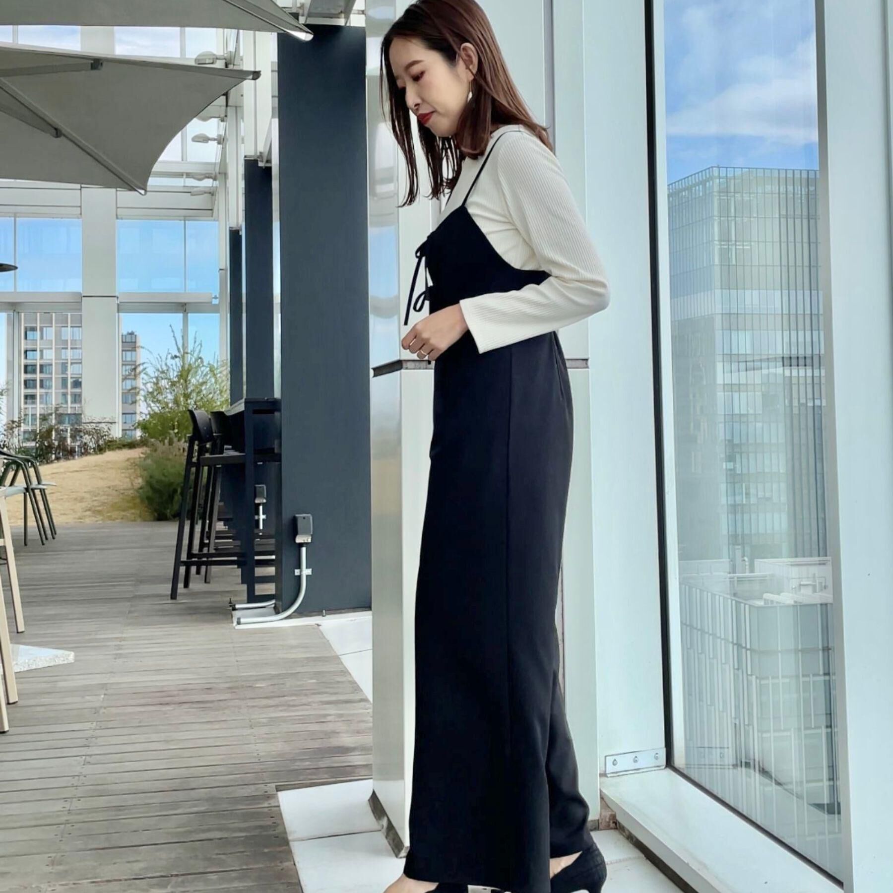 Couture broach「【大人可愛い・肩紐調節可能】リボンキャミサロペット」|オールインワン|