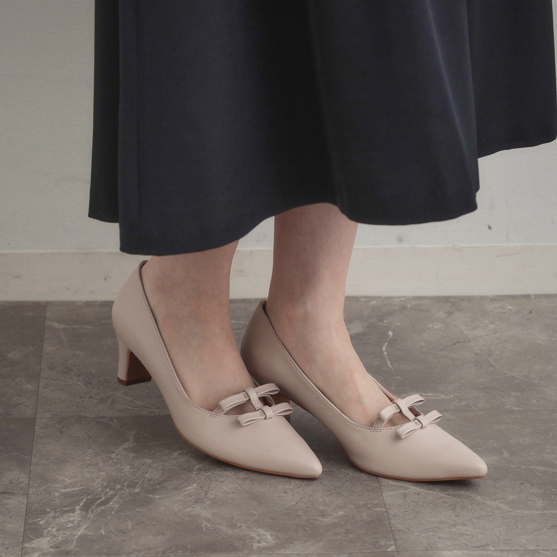 Couture broach「ダブルリボンパンプス」|パンプス|