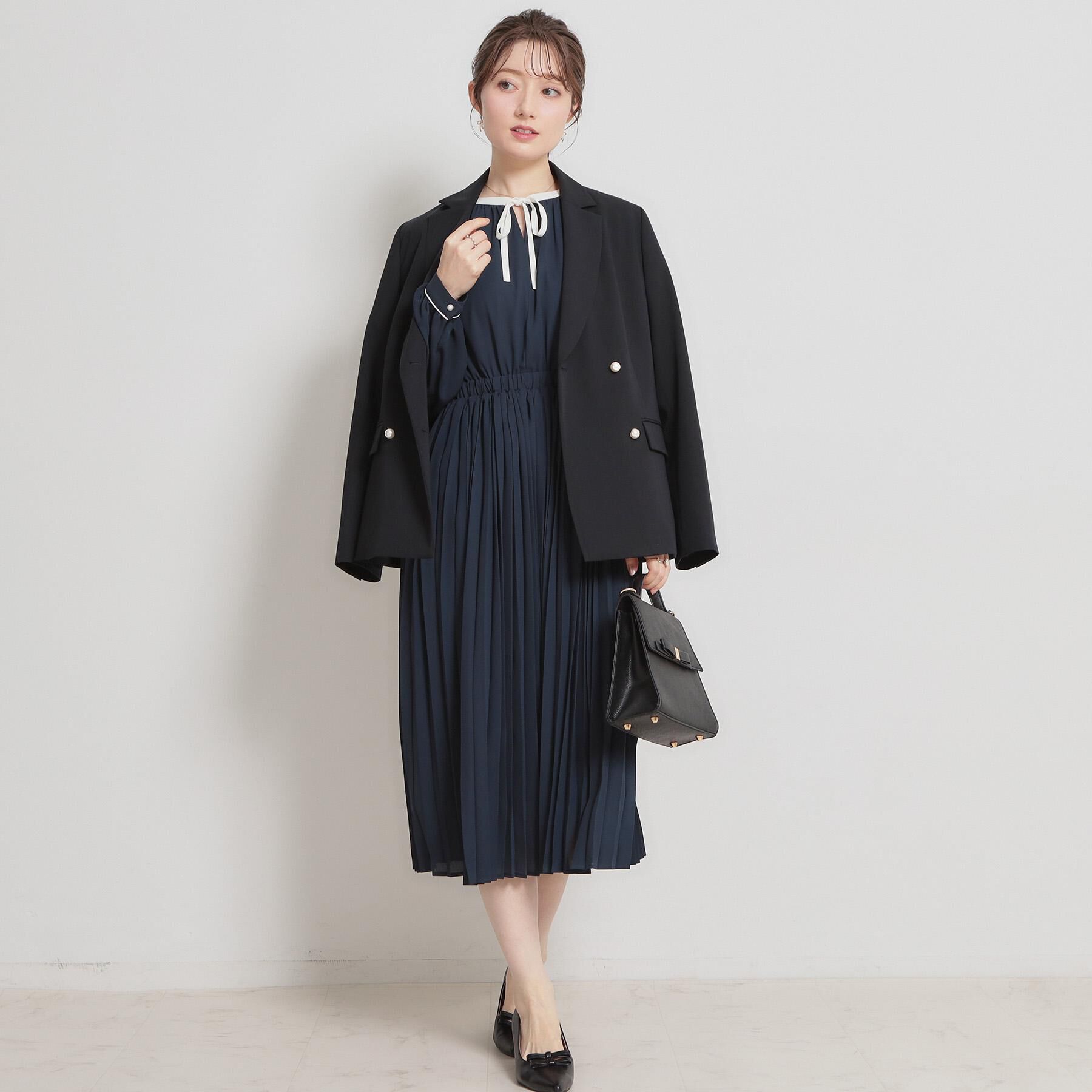 Couture broach「【洗える・ハレの日・通勤】パール調ボタン テーラードジャケット」|テーラードジャケット|