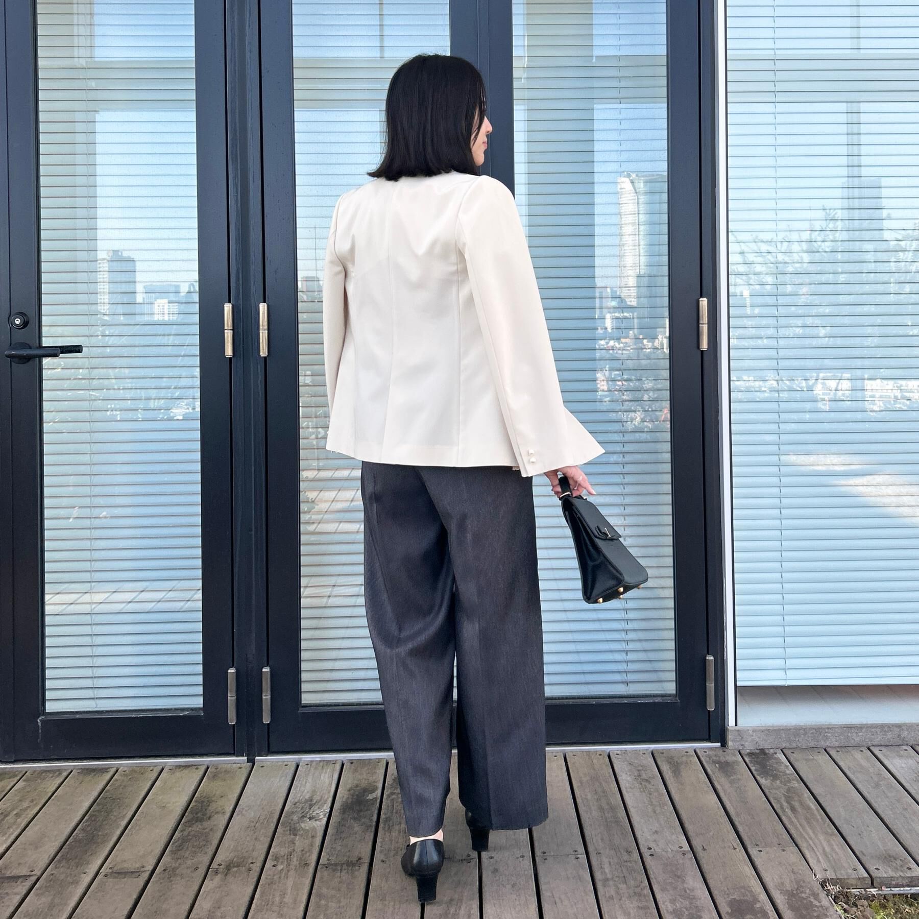 Couture broach「【洗える・ハレの日・通勤】パール調ボタン テーラードジャケット」|テーラードジャケット|