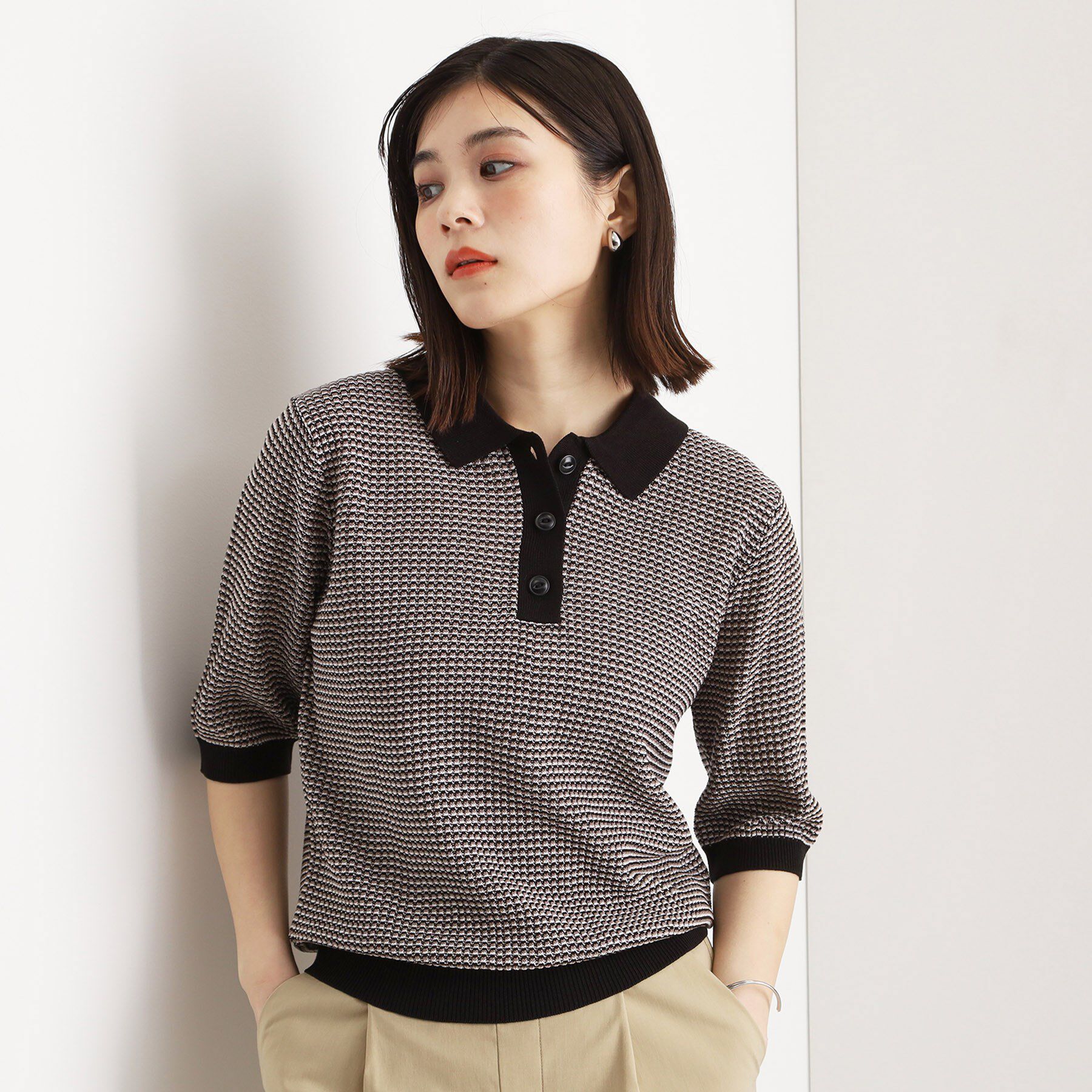 THE SHOP TK「ニットポロシャツ【洗濯機/アソート展開】」|ニット・セーター|