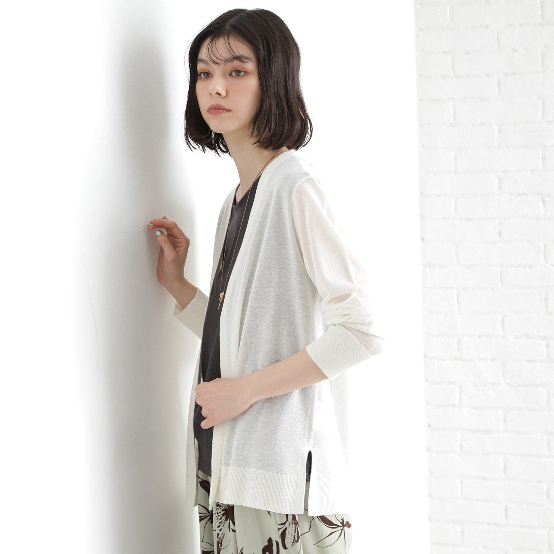 THE SHOP TK「シアーカーディガン【洗濯機OK】」|カーディガン|