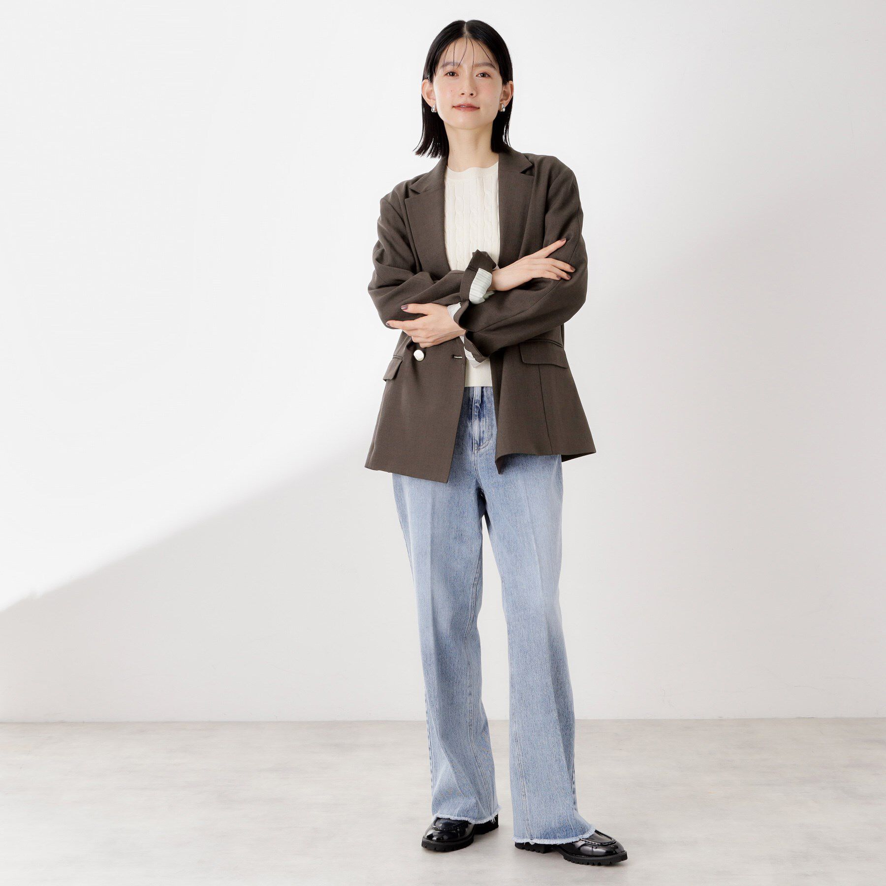 THE SHOP TK「【今羽織るなら】ダブルブレストジャケット【セットアップ可/洗える】」|テーラードジャケット|