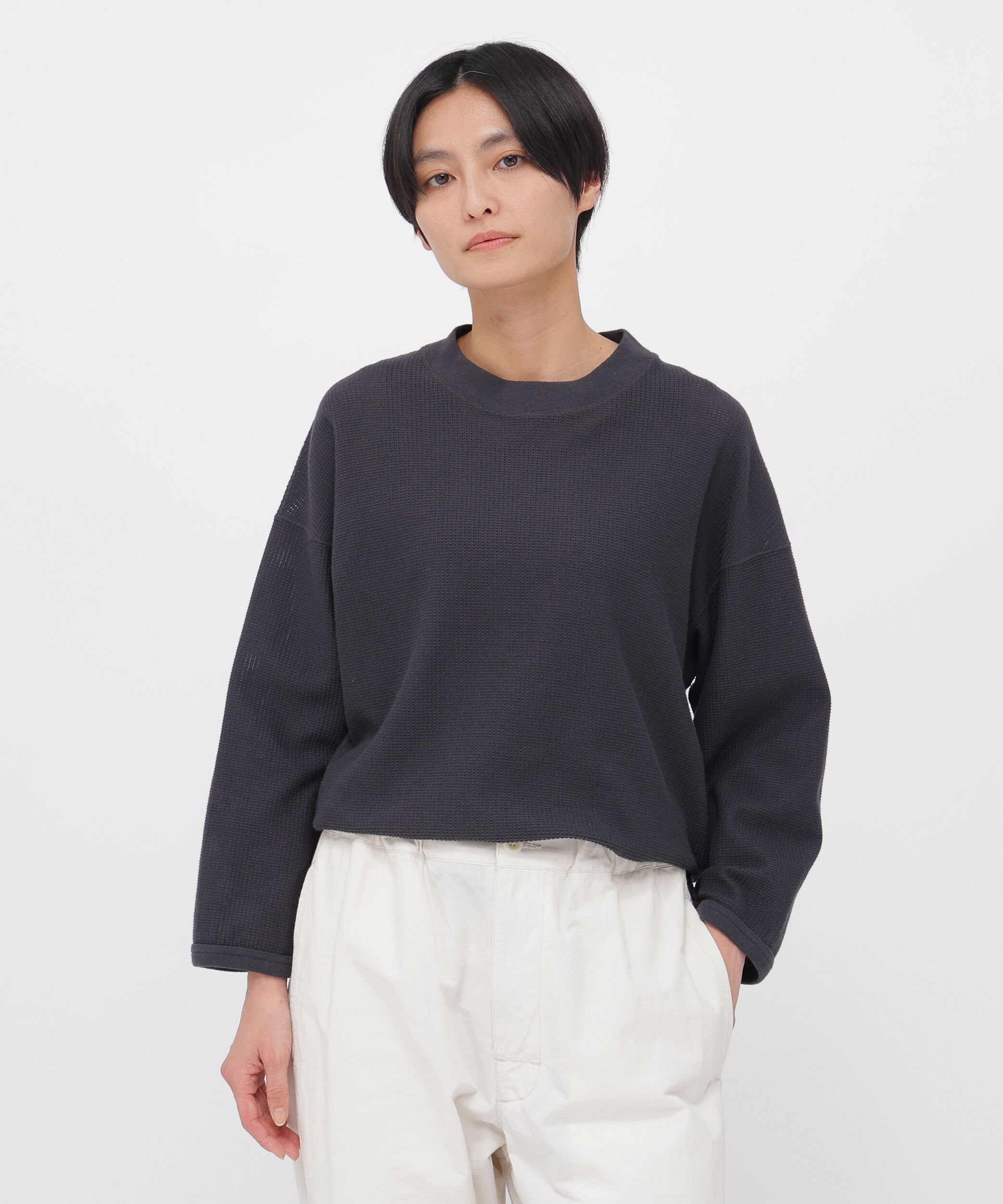 MHL.「COTTON JERSEY MESH TOP」|Tシャツ・カットソー|SLATE7