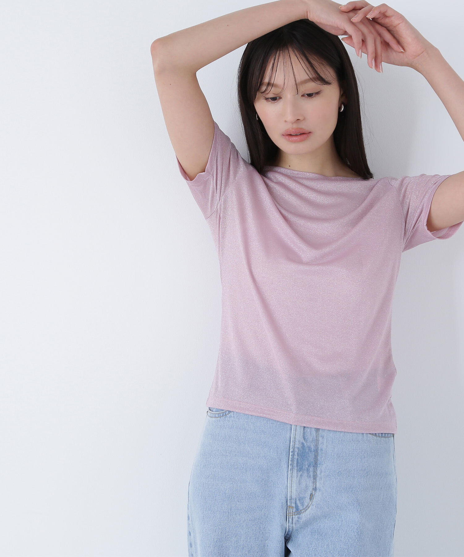  「ラメボートネックカットソー」|Tシャツ・カットソー|