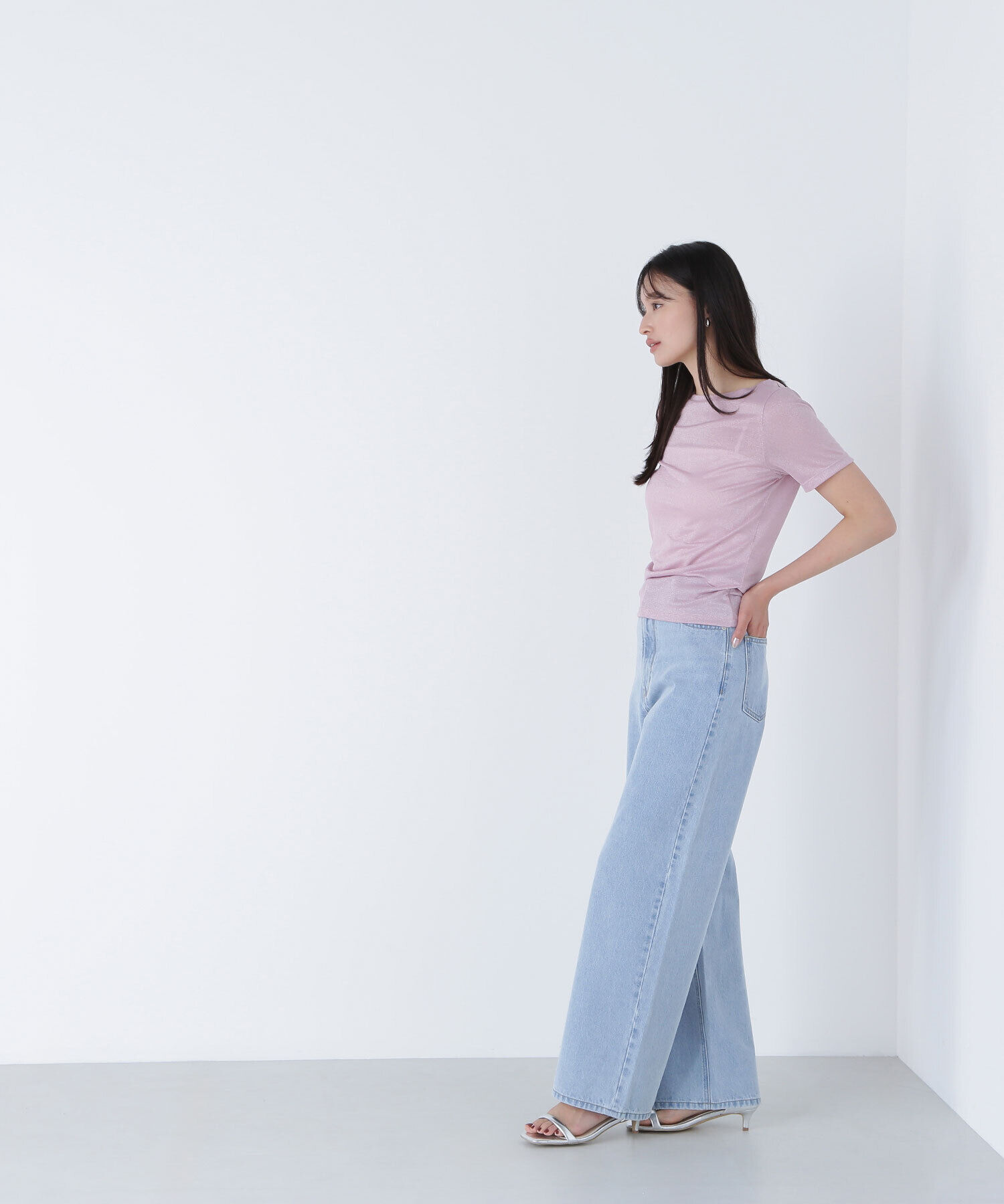  「ラメボートネックカットソー」|Tシャツ・カットソー|