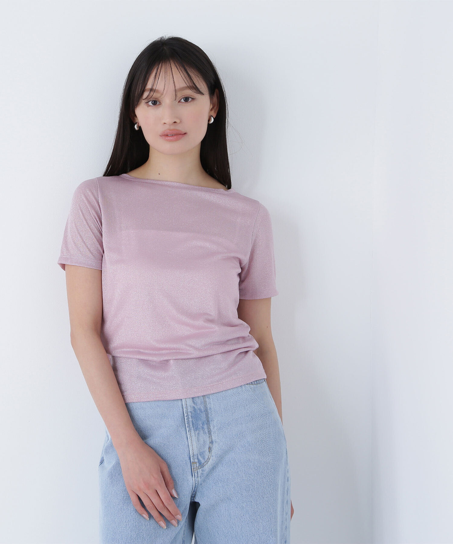  「ラメボートネックカットソー」|Tシャツ・カットソー|