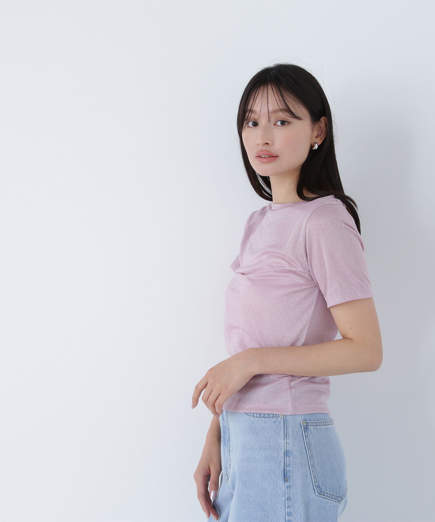  「ラメボートネックカットソー」|Tシャツ・カットソー|