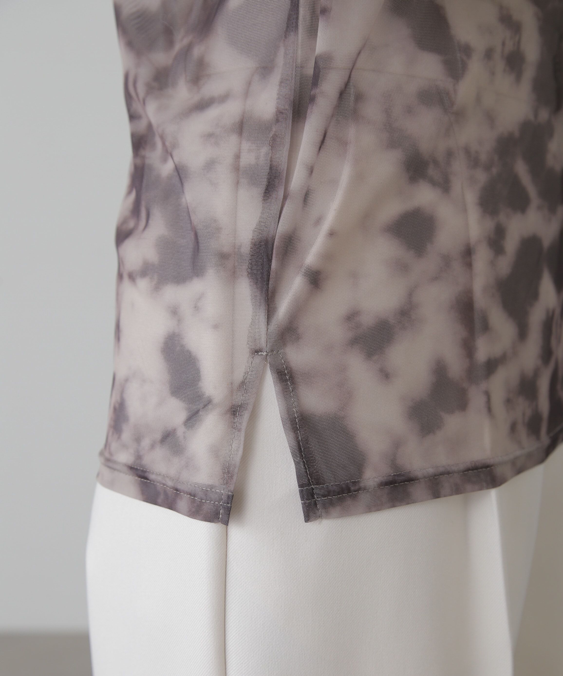  「ニュアンス柄シアーハイネックカットソー」|Tシャツ・カットソー|