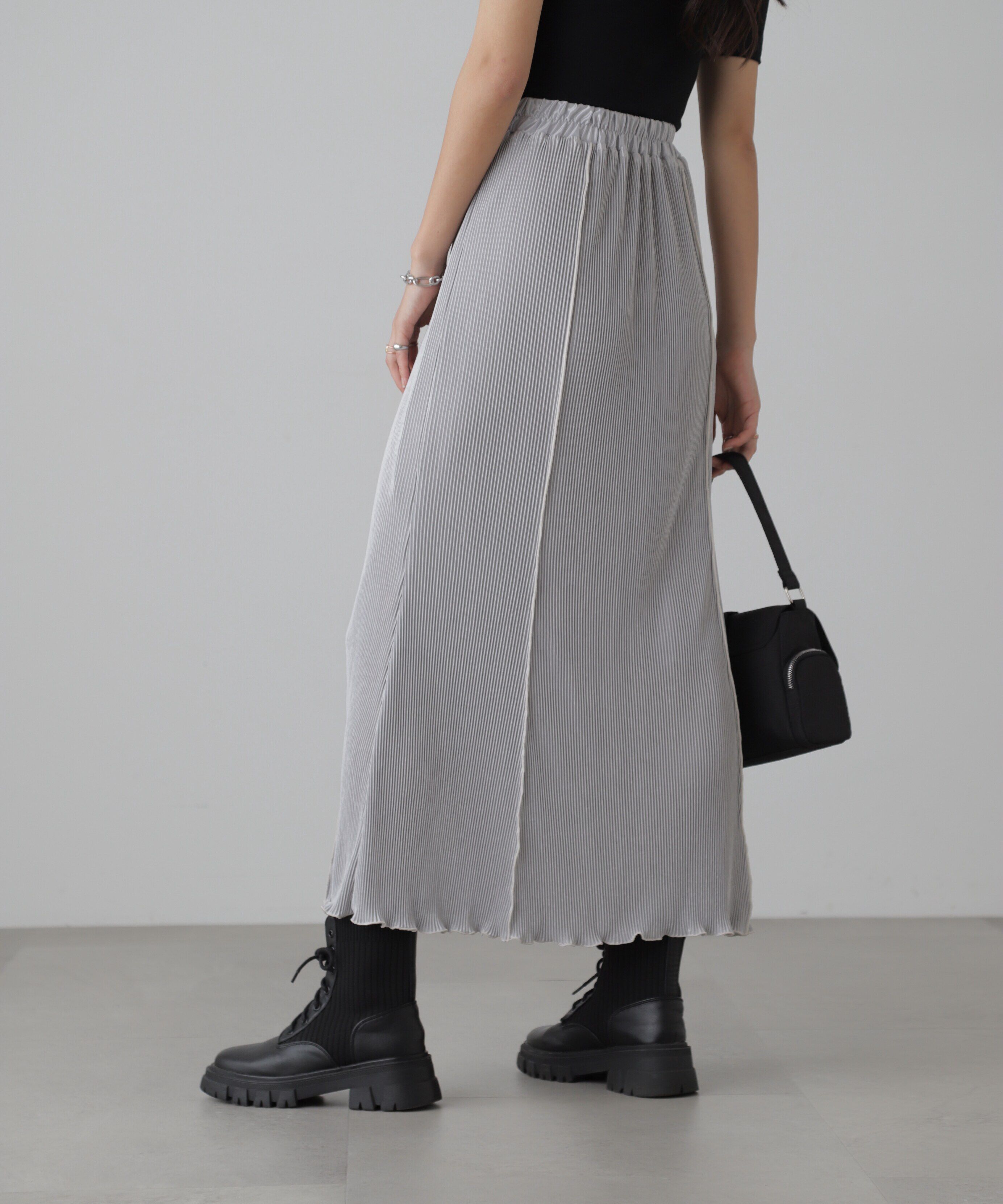  「配色メローカットソープリーツスカート」|スカート|