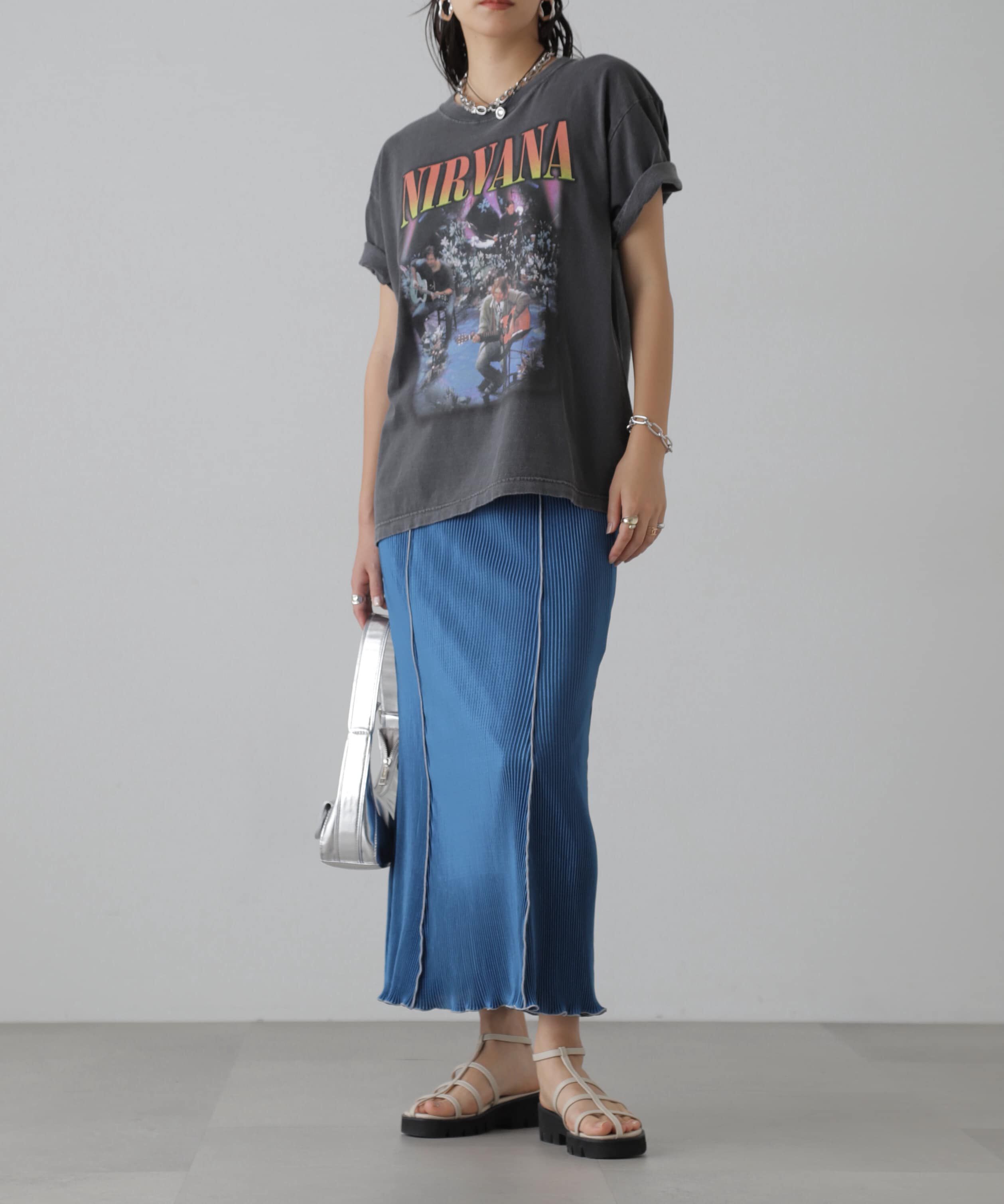  「配色メローカットソープリーツスカート」|スカート|