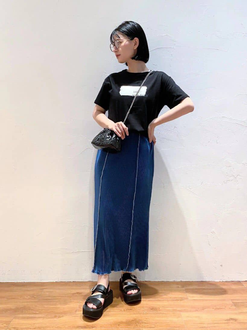  「配色メローカットソープリーツスカート」|スカート|