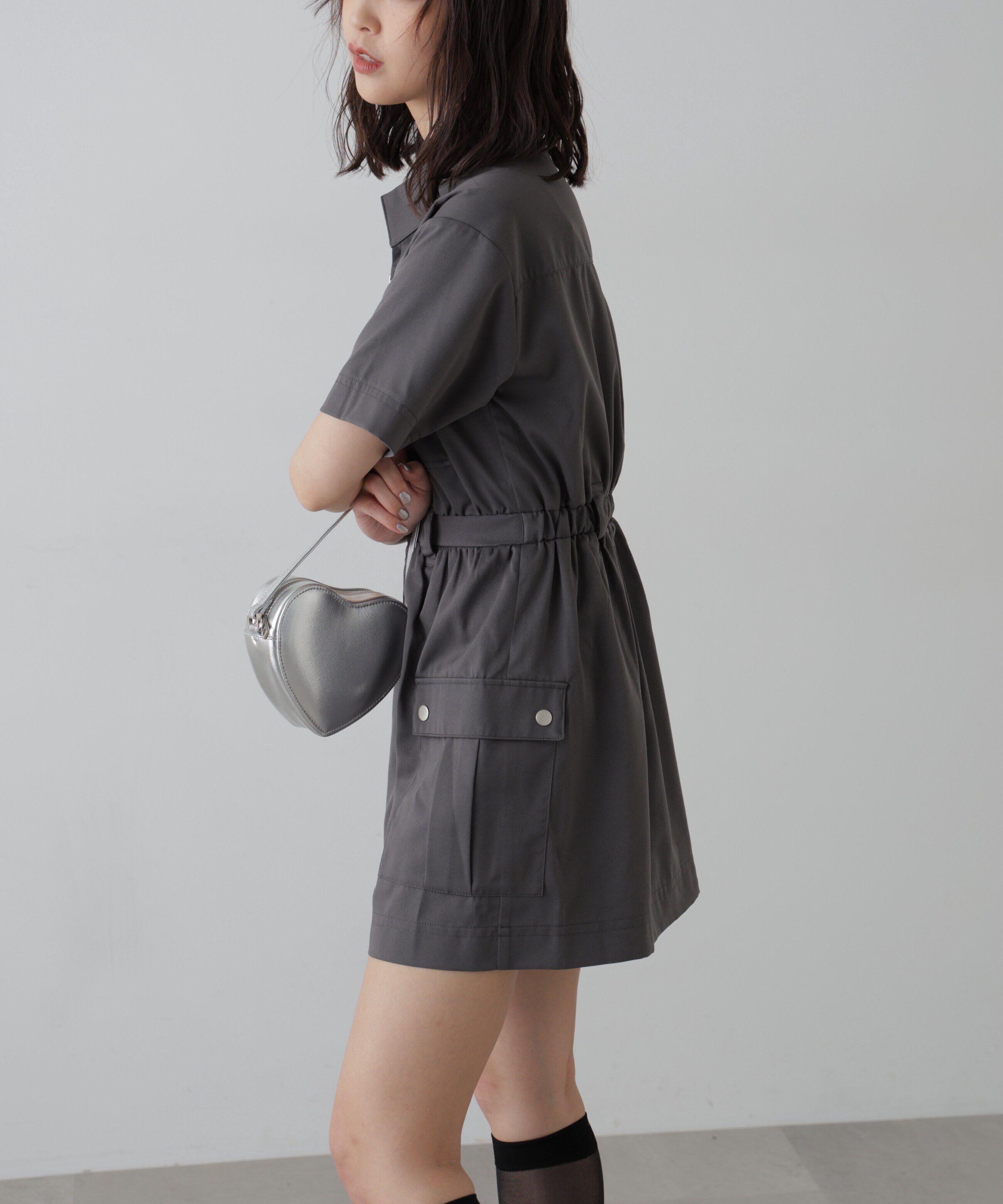  「フロントジップミニワンピース」|ワンピース|