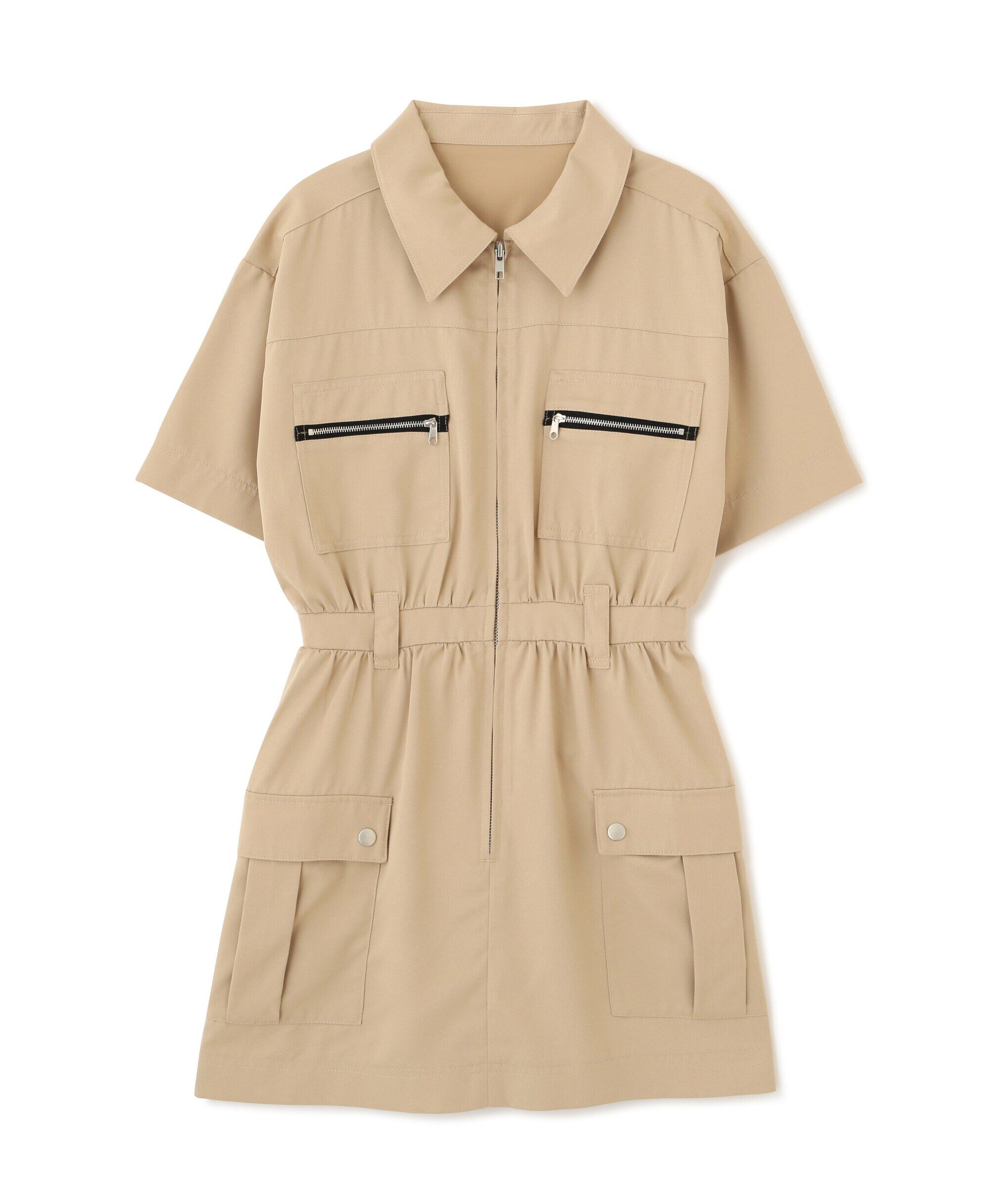  「フロントジップミニワンピース」|ワンピース|