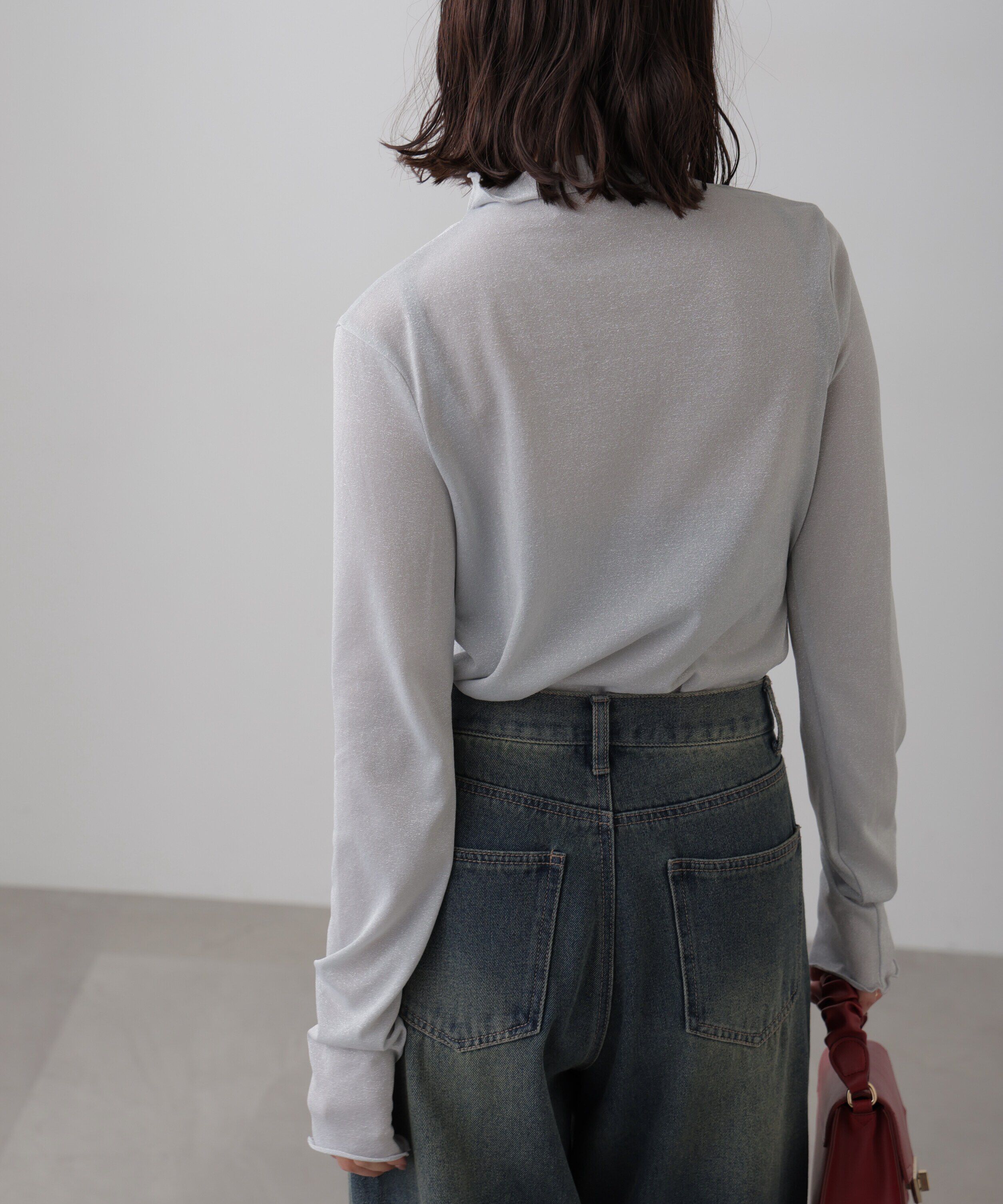  「シアーラメハイネックカットソー」|Tシャツ・カットソー|