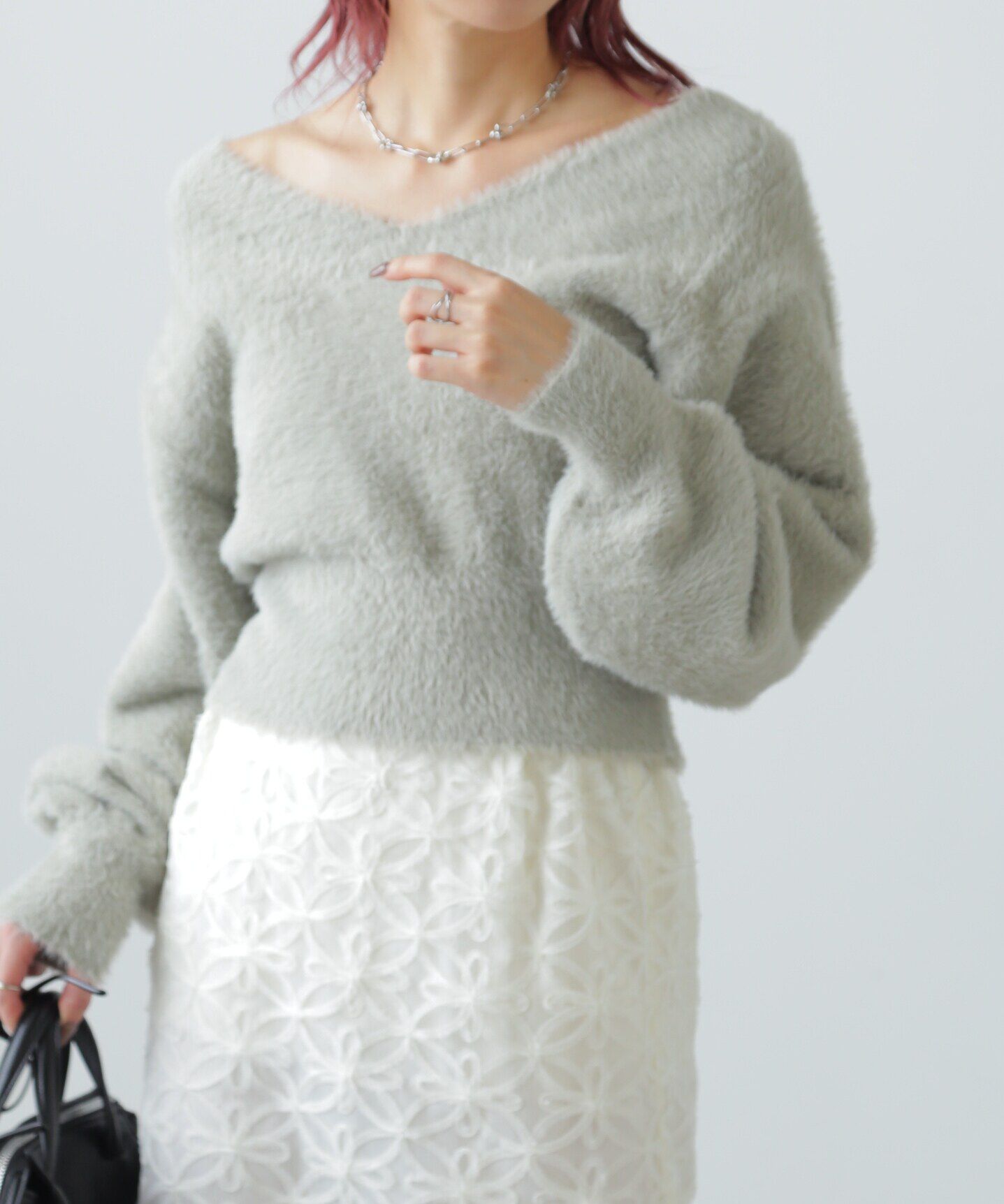  「フェザーVネックニット」|ニット・セーター|