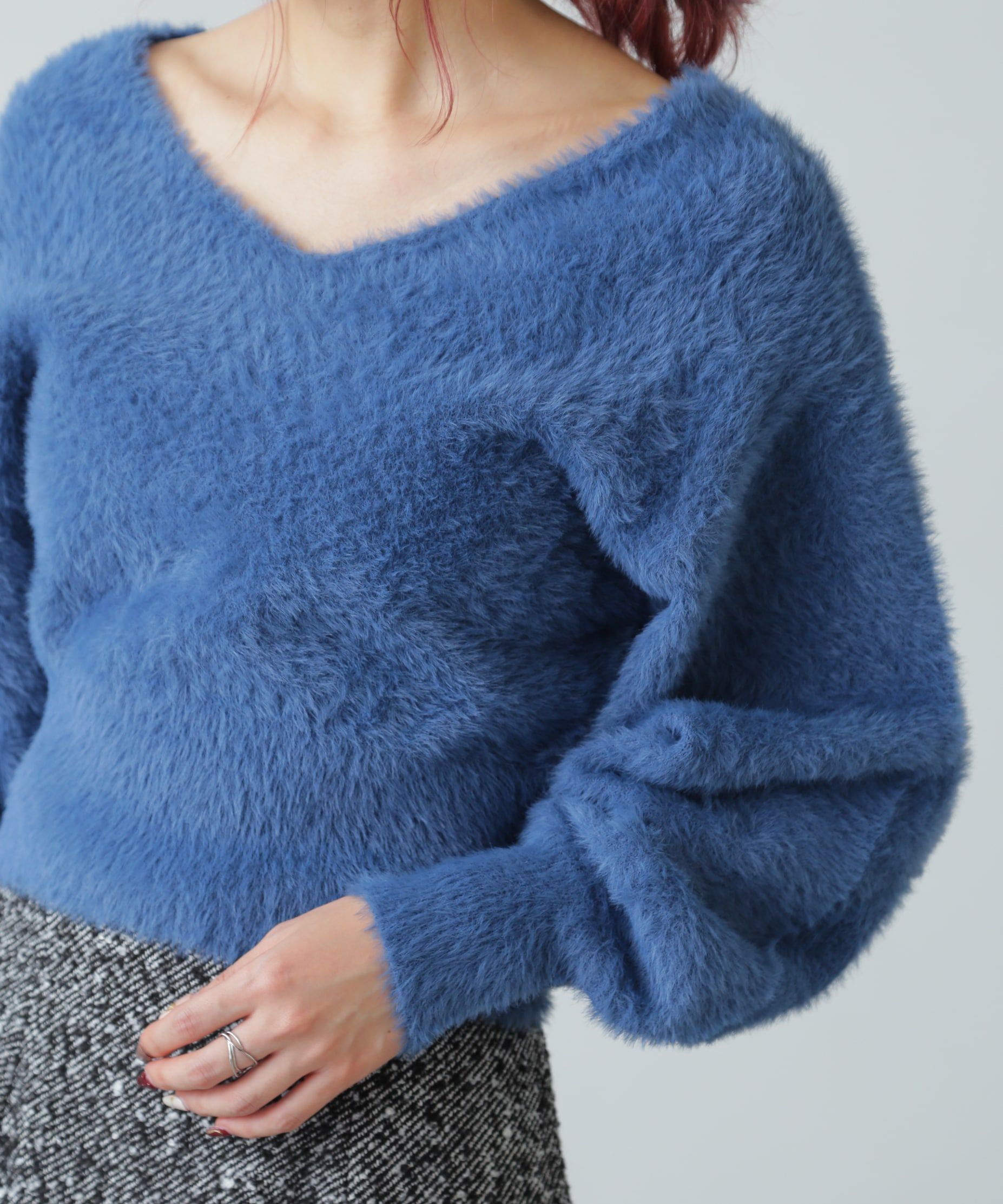  「フェザーVネックニット」|ニット・セーター|