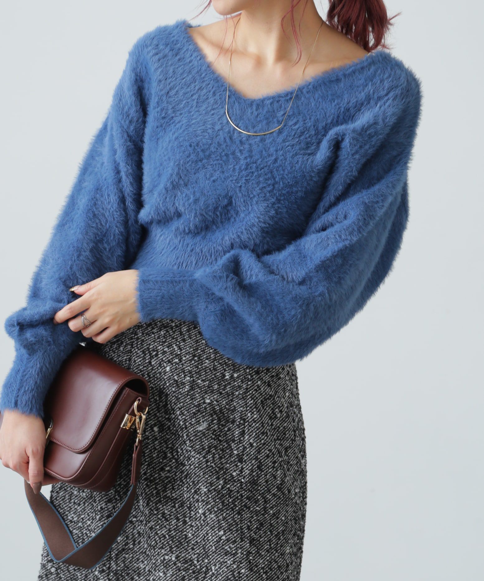  「フェザーVネックニット」|ニット・セーター|