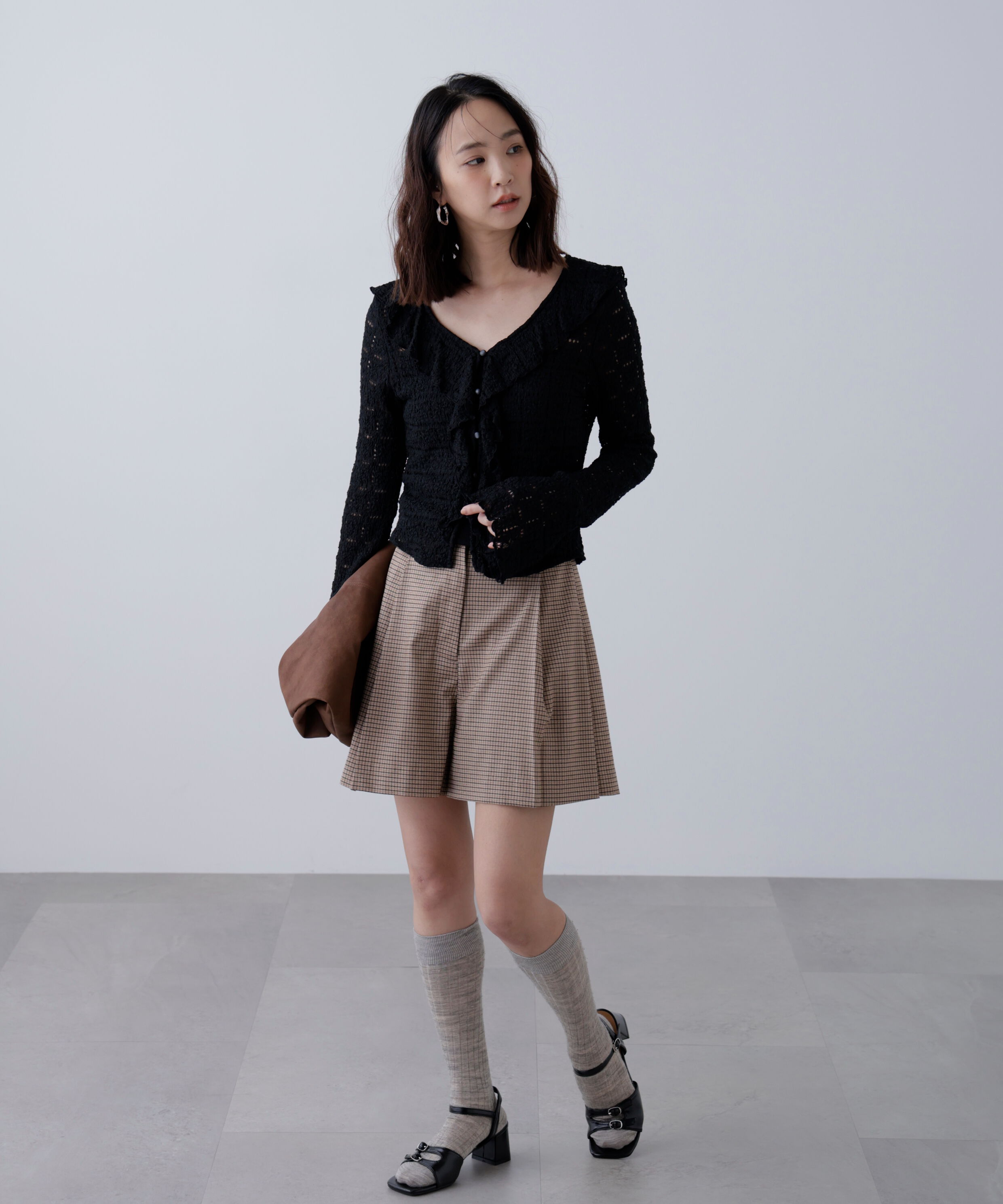  「レースラッフルカットソーブラウス」|シャツ・ブラウス|