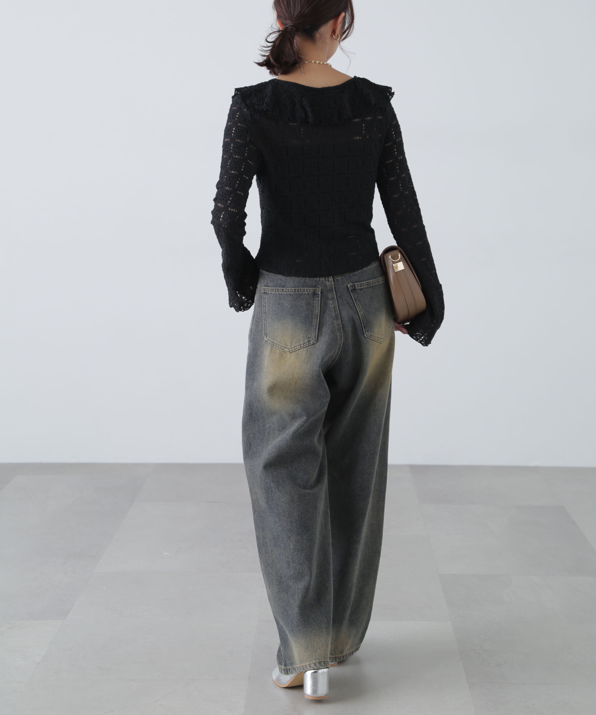  「レースラッフルカットソーブラウス」|シャツ・ブラウス|