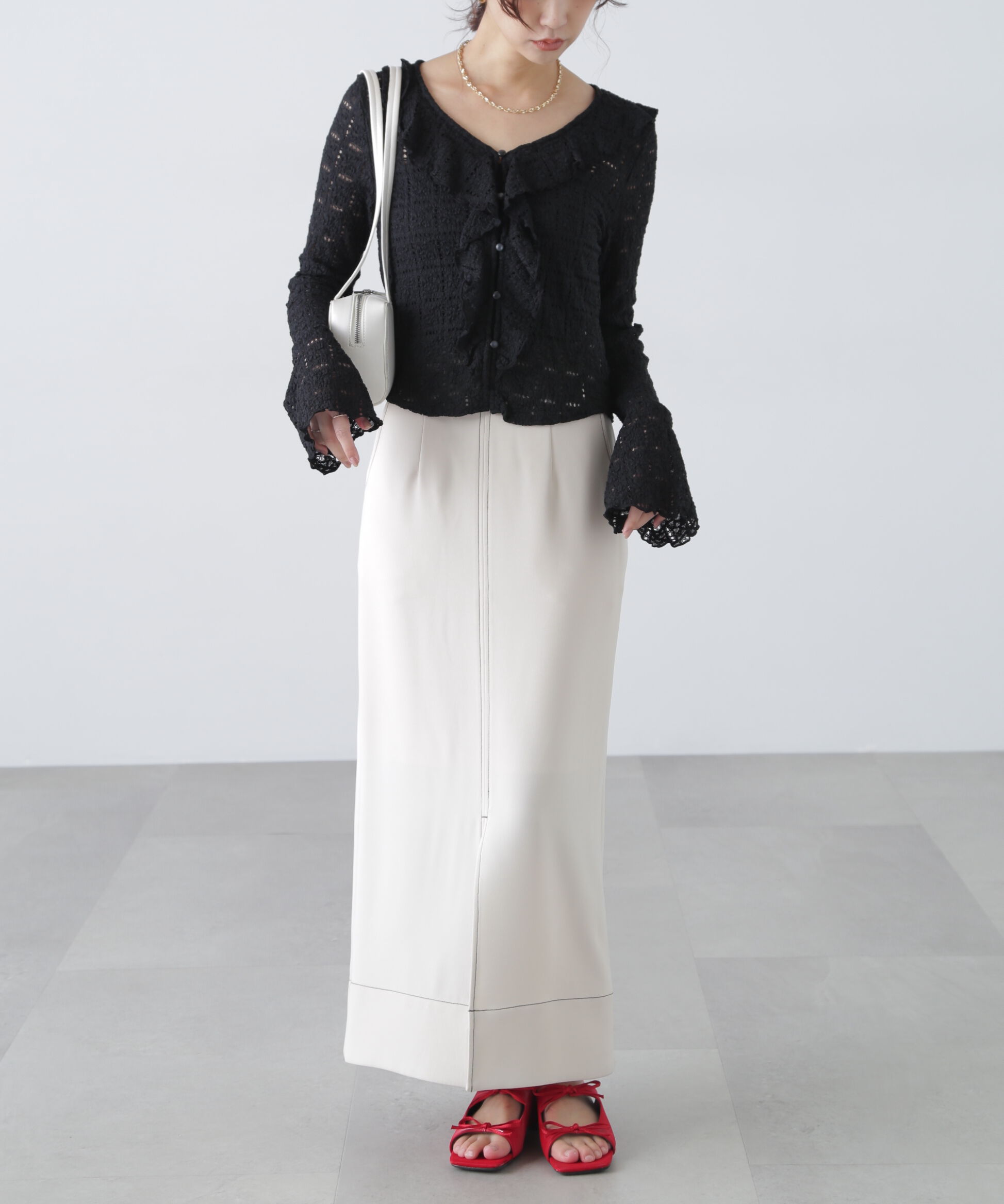  「レースラッフルカットソーブラウス」|シャツ・ブラウス|