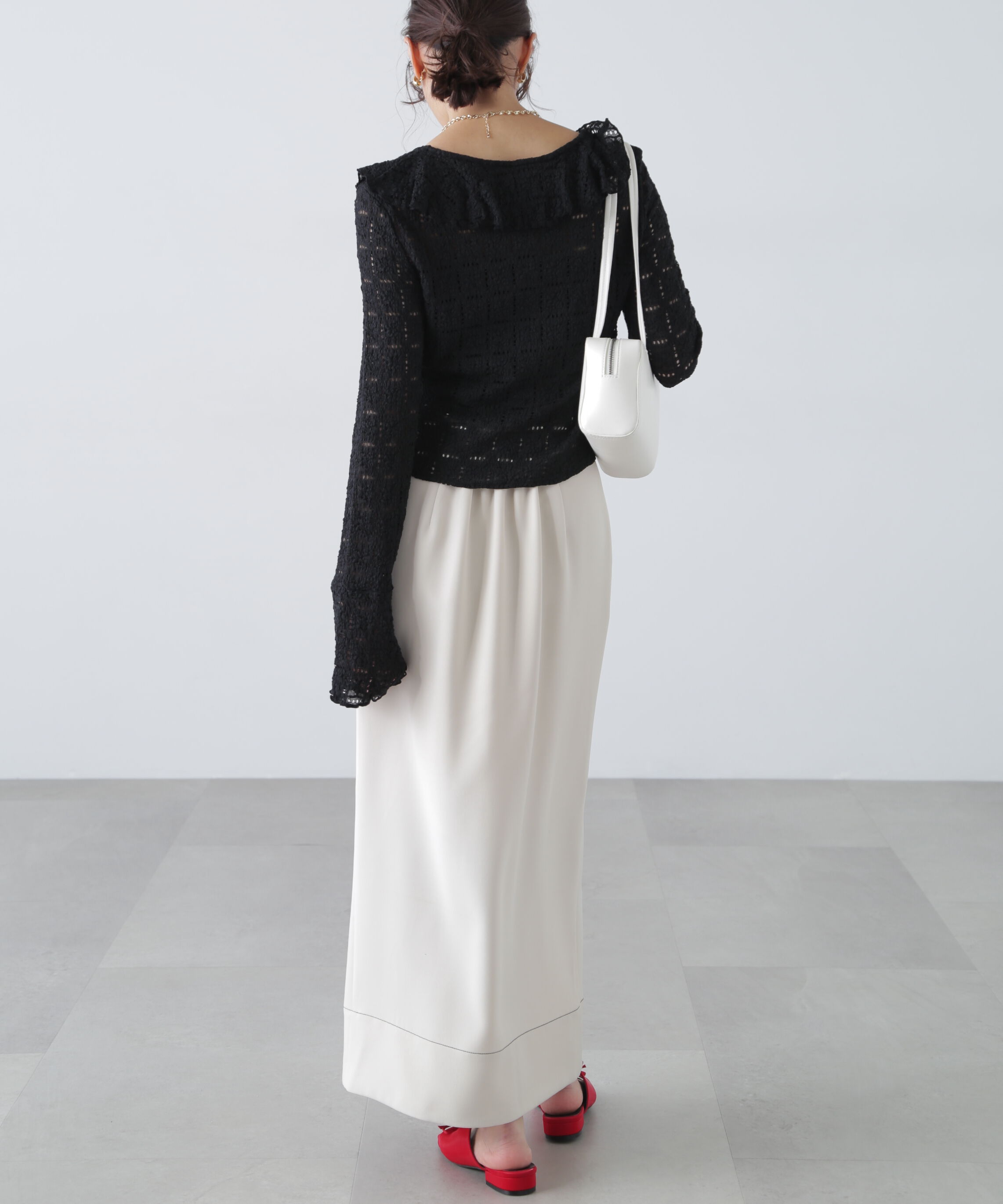  「レースラッフルカットソーブラウス」|シャツ・ブラウス|