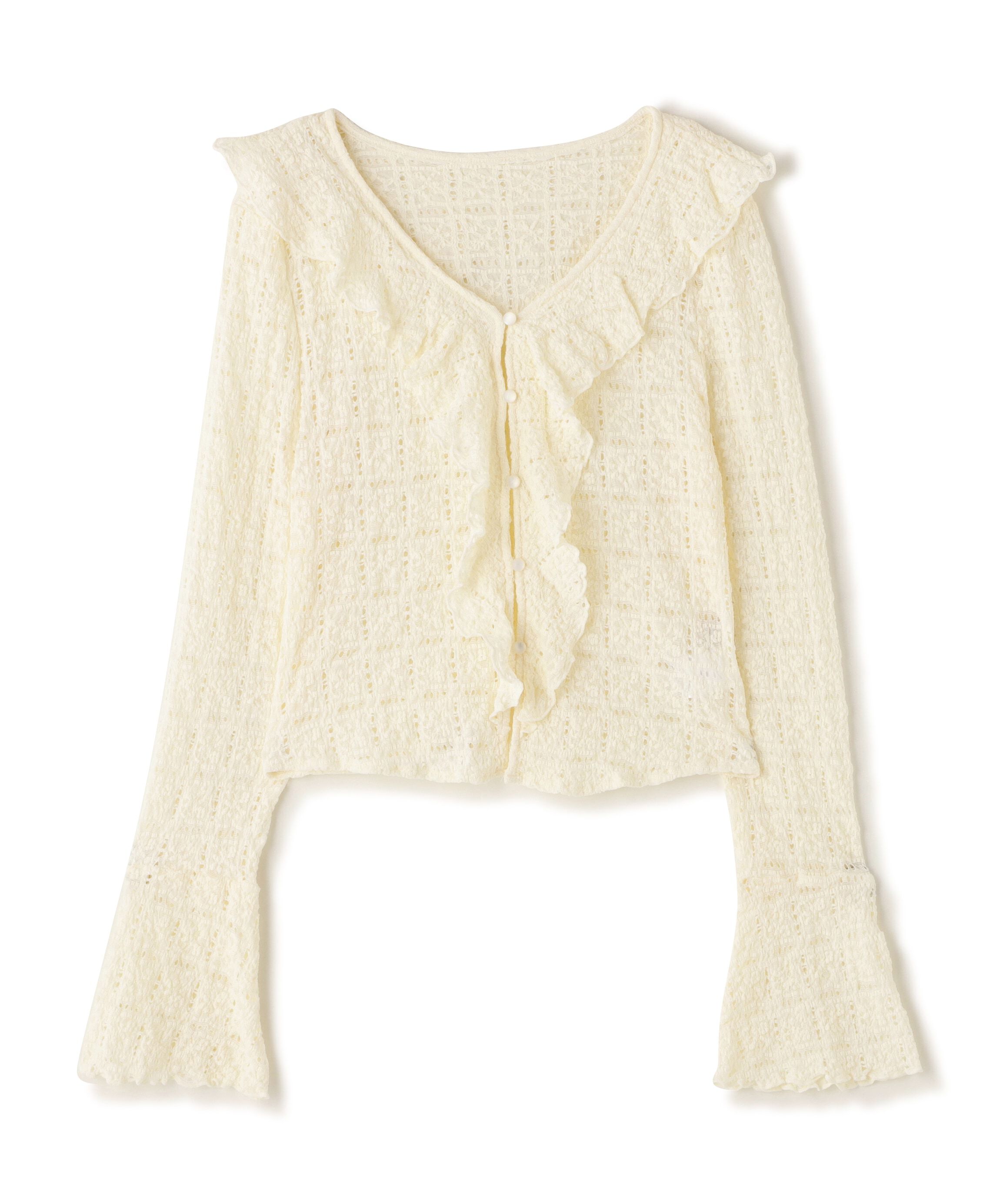  「レースラッフルカットソーブラウス」|シャツ・ブラウス|